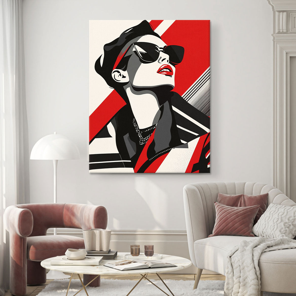 Bold Fashion Model – Modern Vector Art Canvas Print