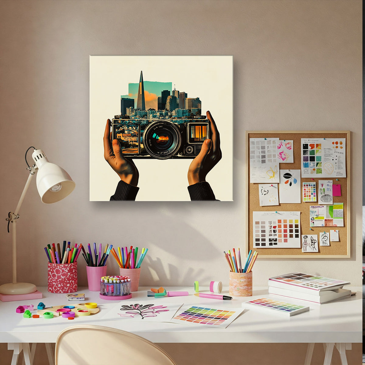 Retro Aesthetic Video Camera Canvas Vintage Wall Art
