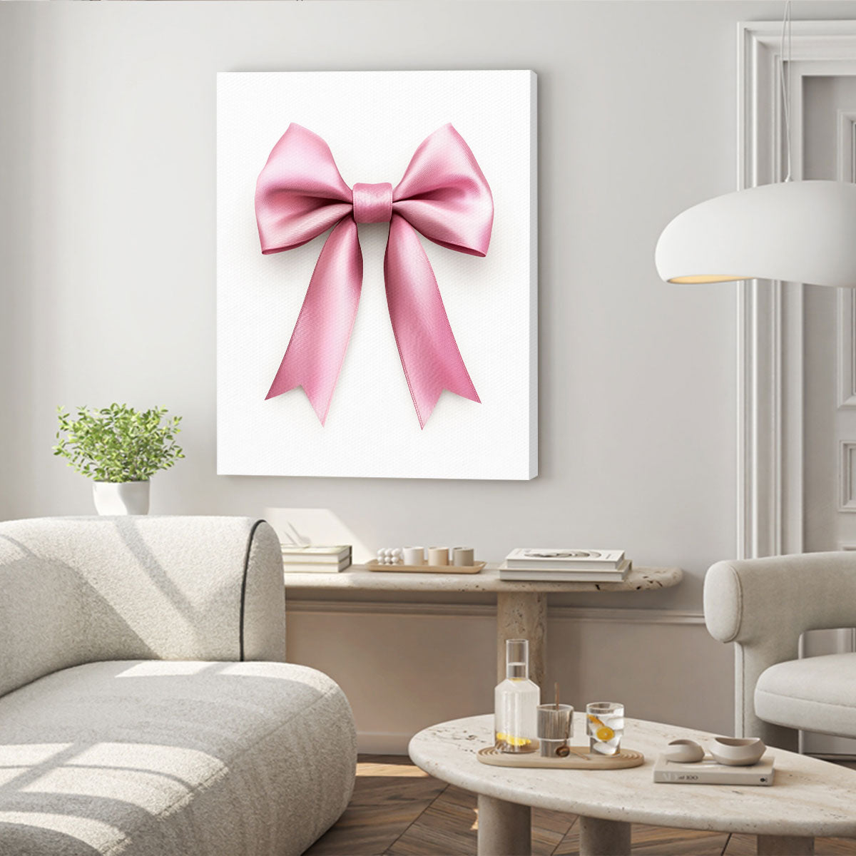 Ribbon Bow Minimalist Bedroom Wall Art