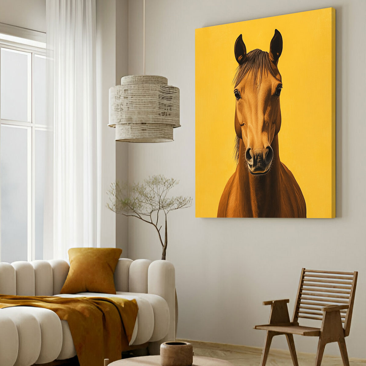 Yellow Equine Modern Wall Artwork