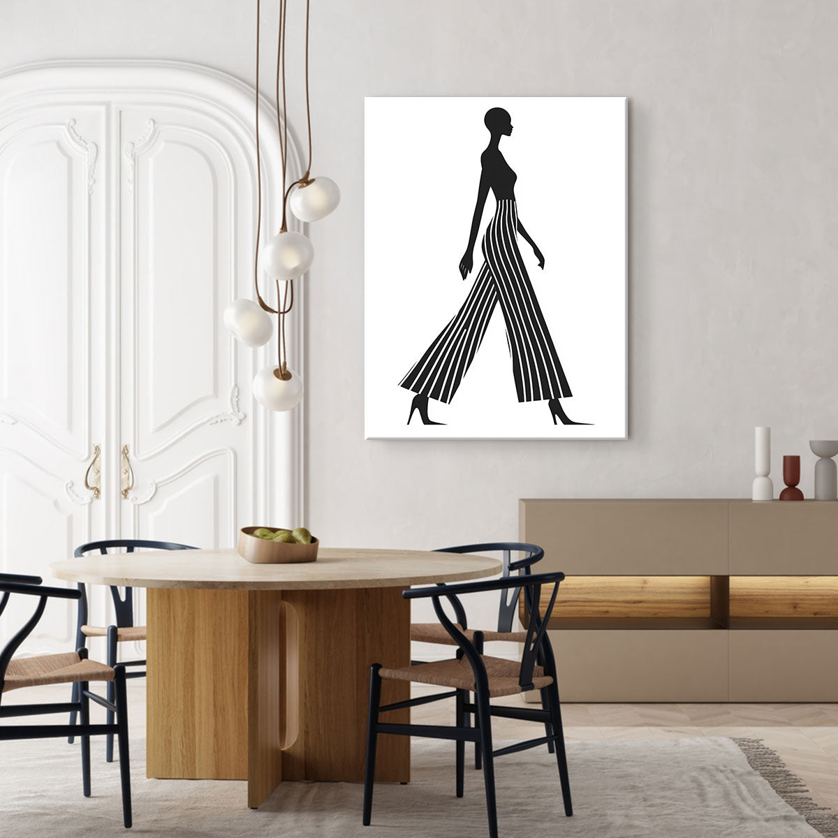 Chic Fashion Minimalist Vertical Wall Art