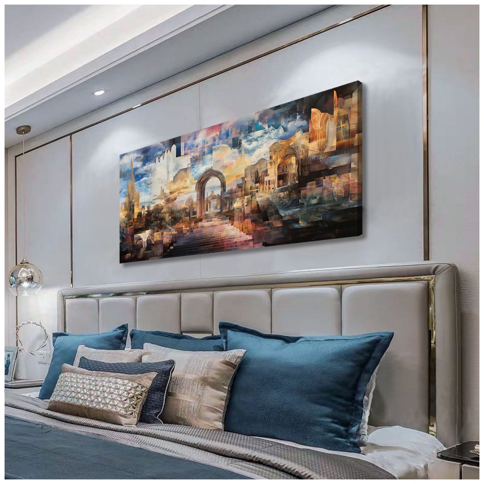 Surreal Architecture Abstract Canvas Wall Art for Living Room