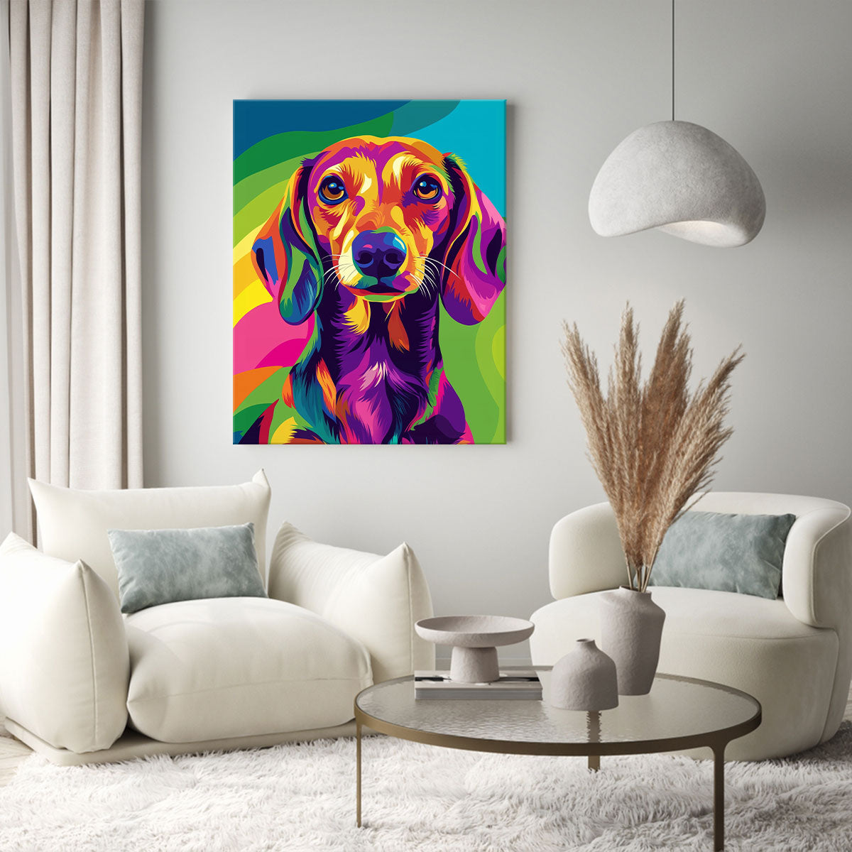 Dachshund Delight Pop Art Canvas Print