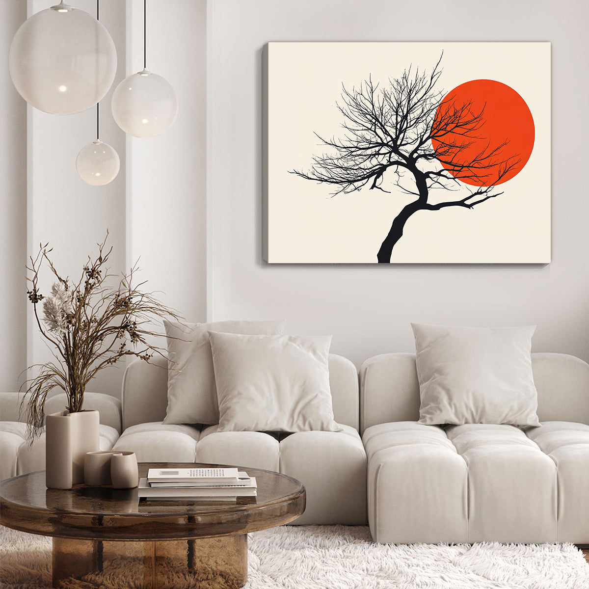 Sunset Serenity Vintage Abstract Landscape Art