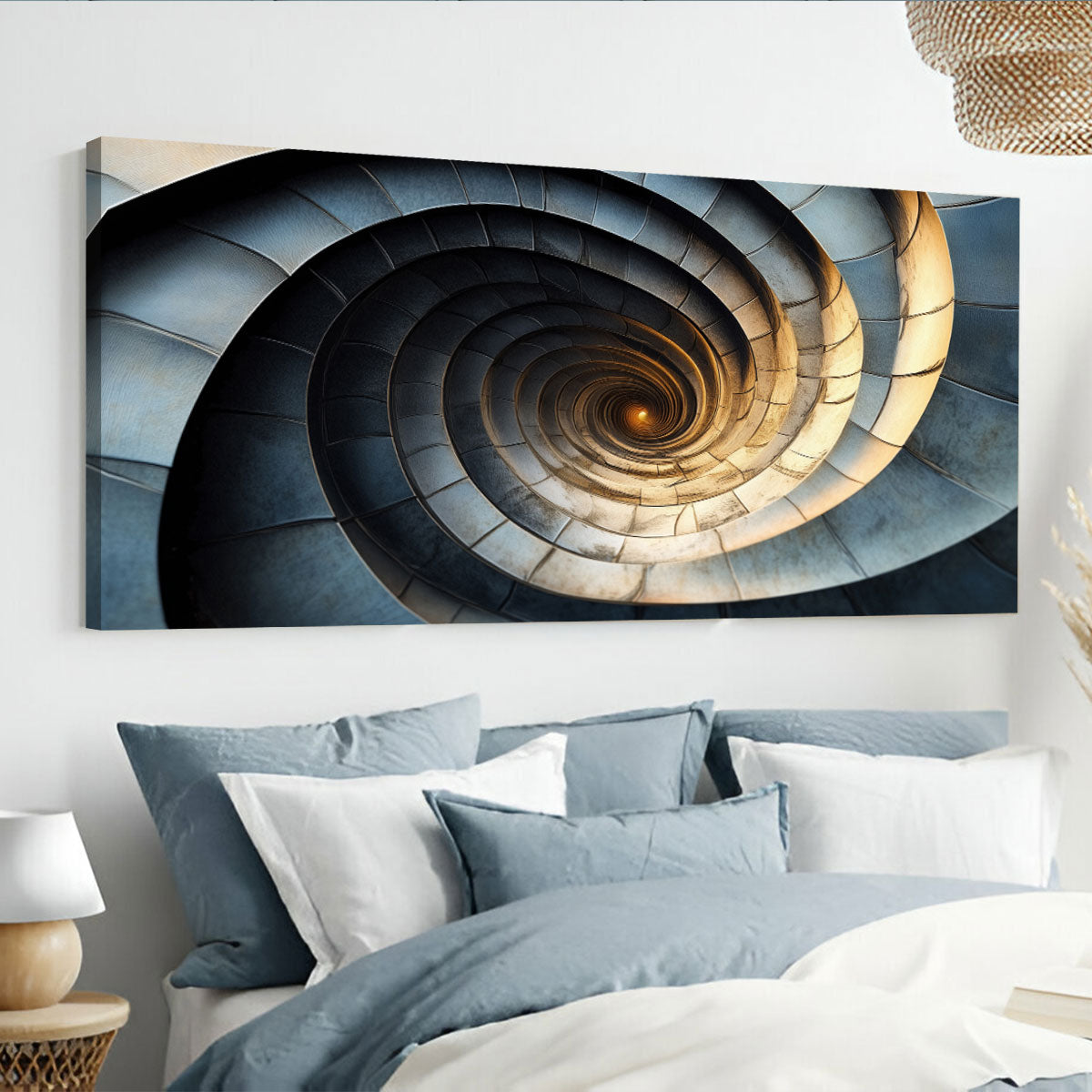 Spiral Architecture Abstract Canvas Wall Art for Living Room