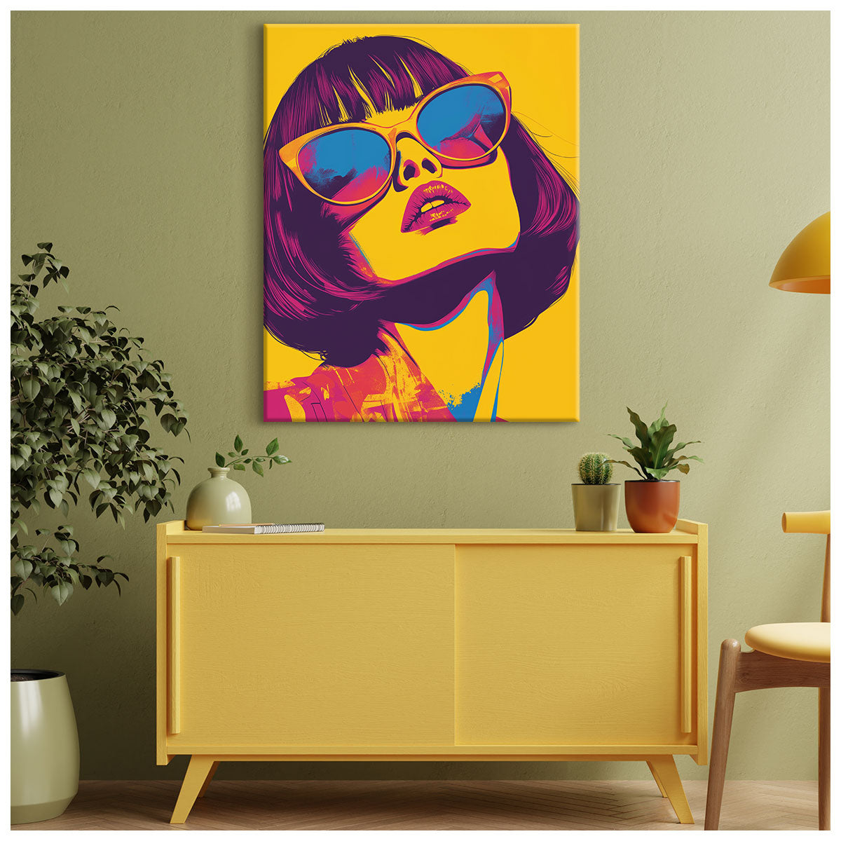 Pop Art Female Portrait Canvas Print