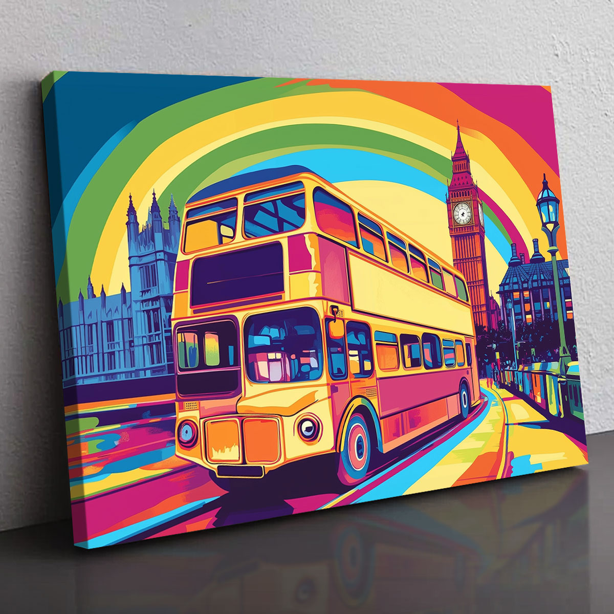 London Pop Art Icons In Color Canvas Print