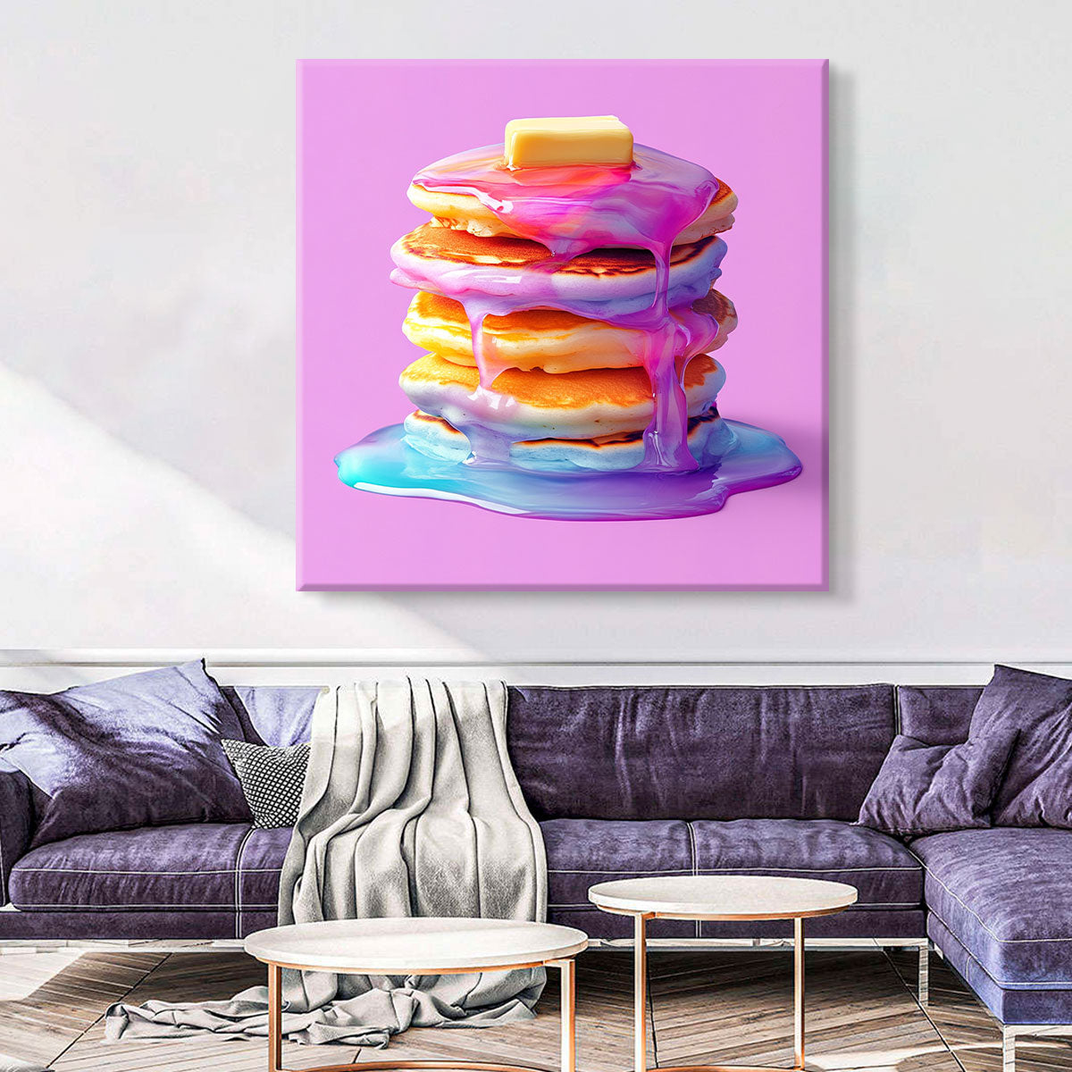Colorful Pancake Stack Pop Art Canvas Print.