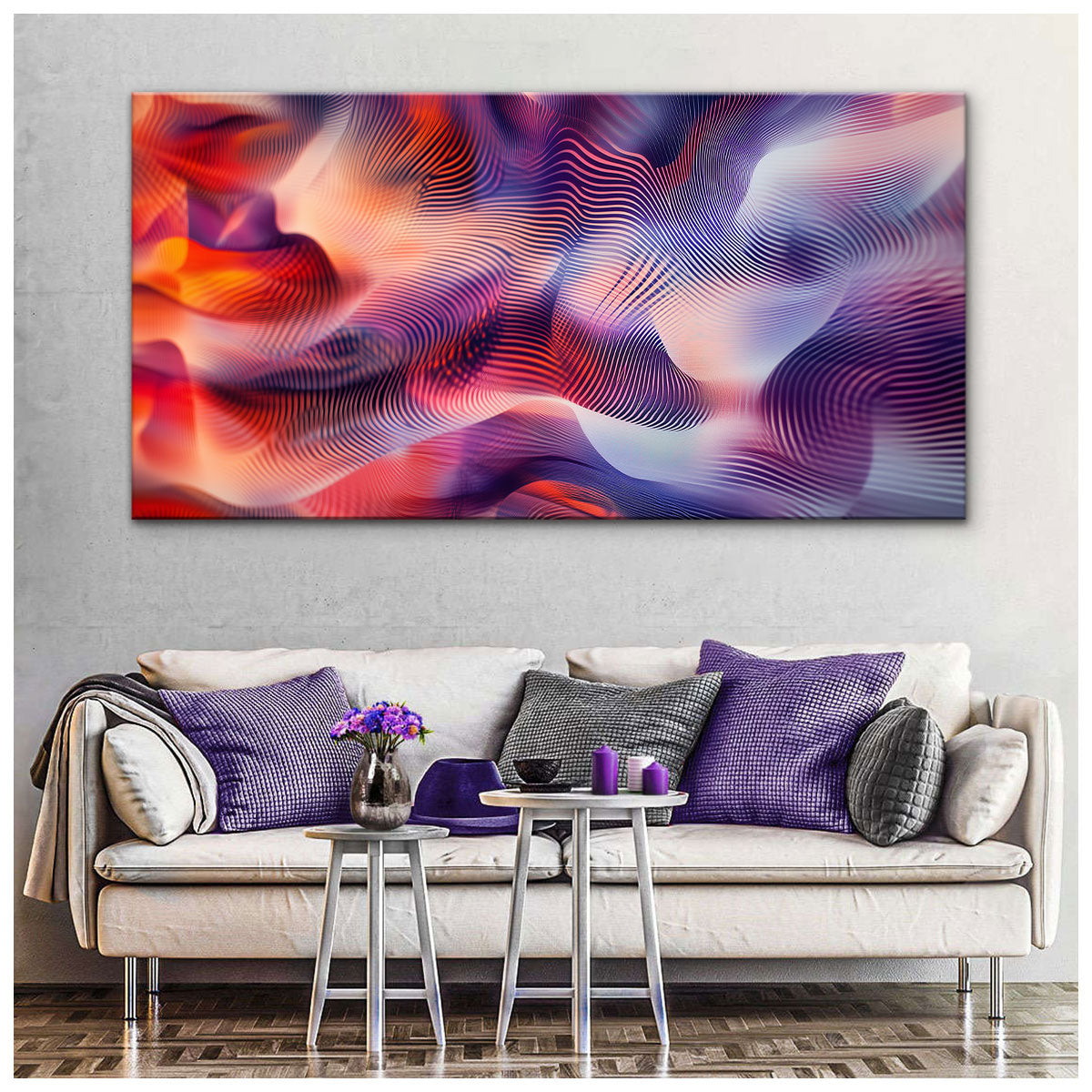 Fluid Dynamics Contemporary Abstract Canvas Wall Art for Living Room