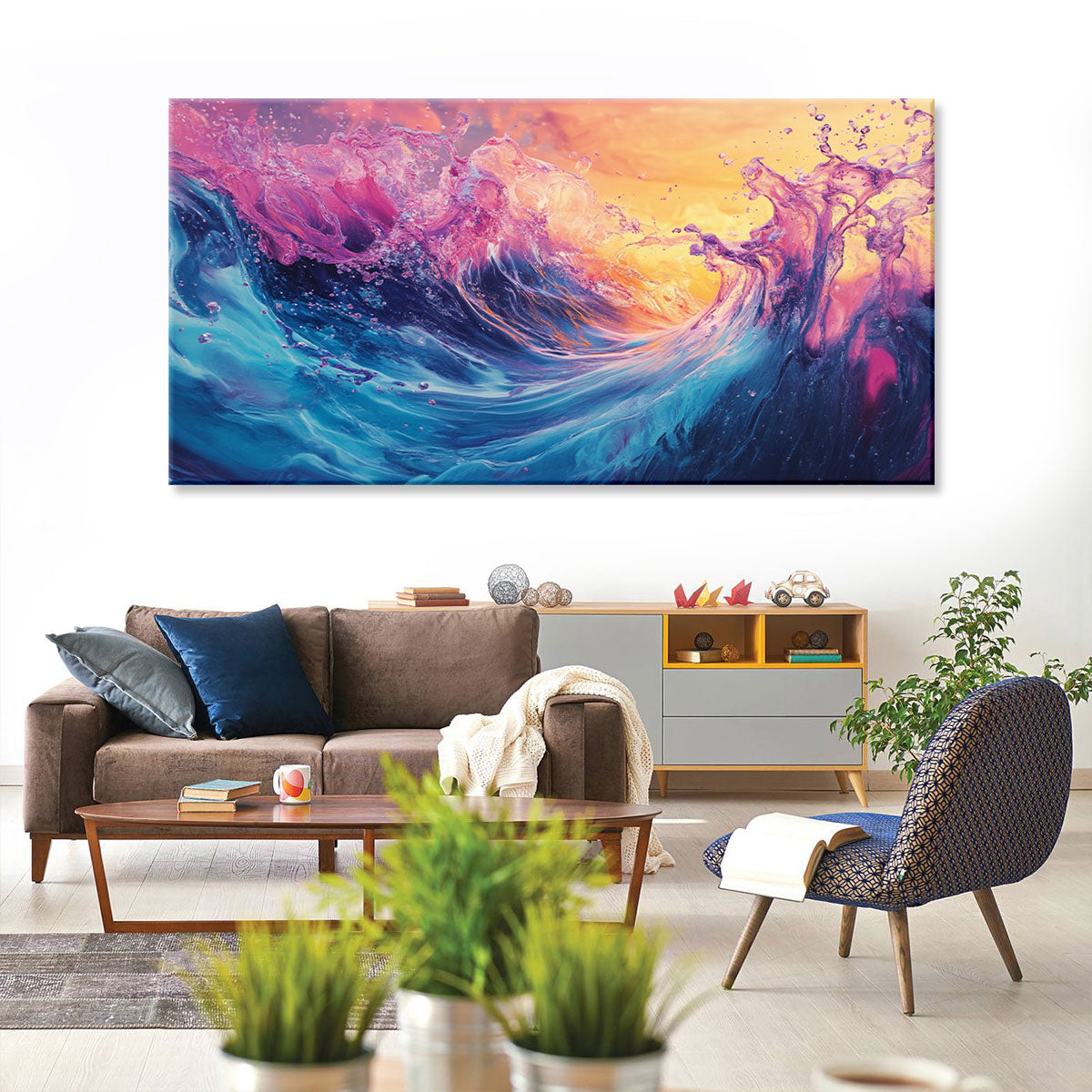 Oceanic Modern Abstract Canvas Wall Art for Living Room