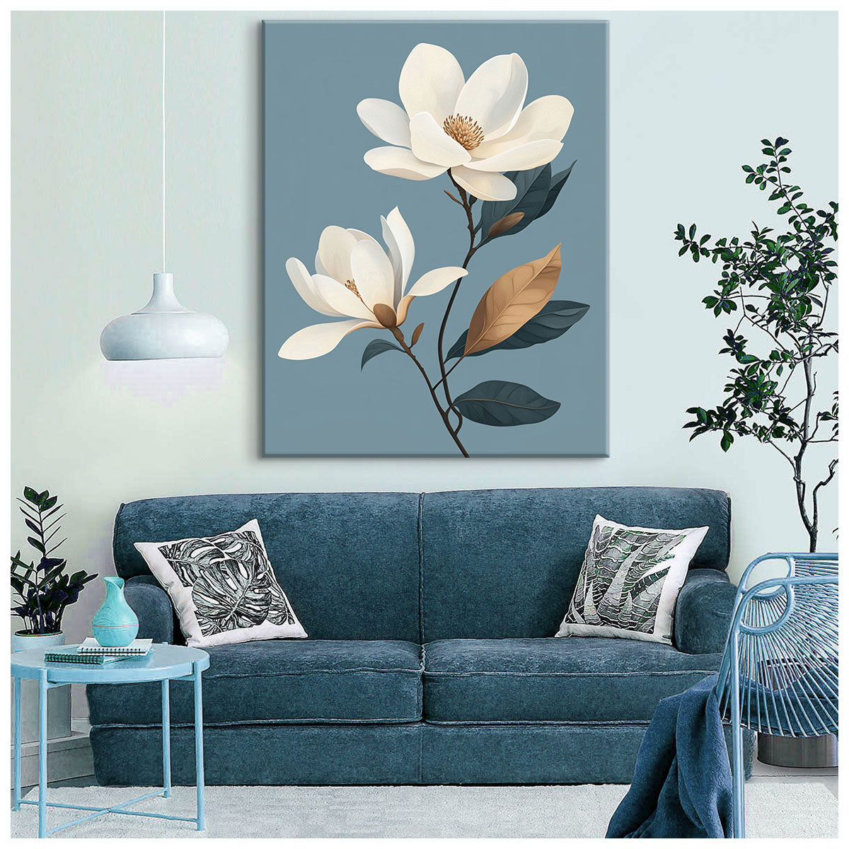 Ivory Magnolia Modern Wall Artwork