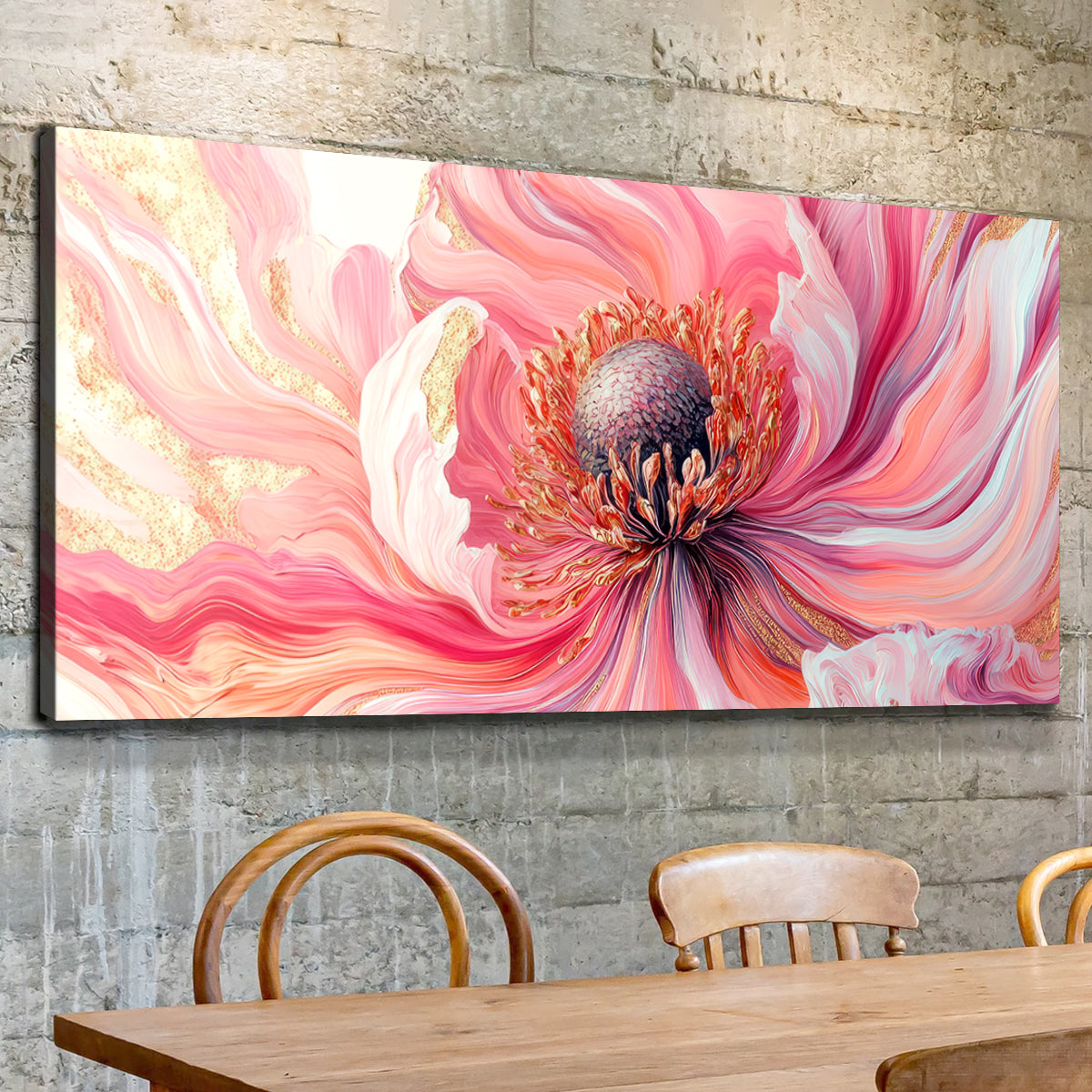 Blossom Brilliance Abstract Floral Canvas Print for Living Room