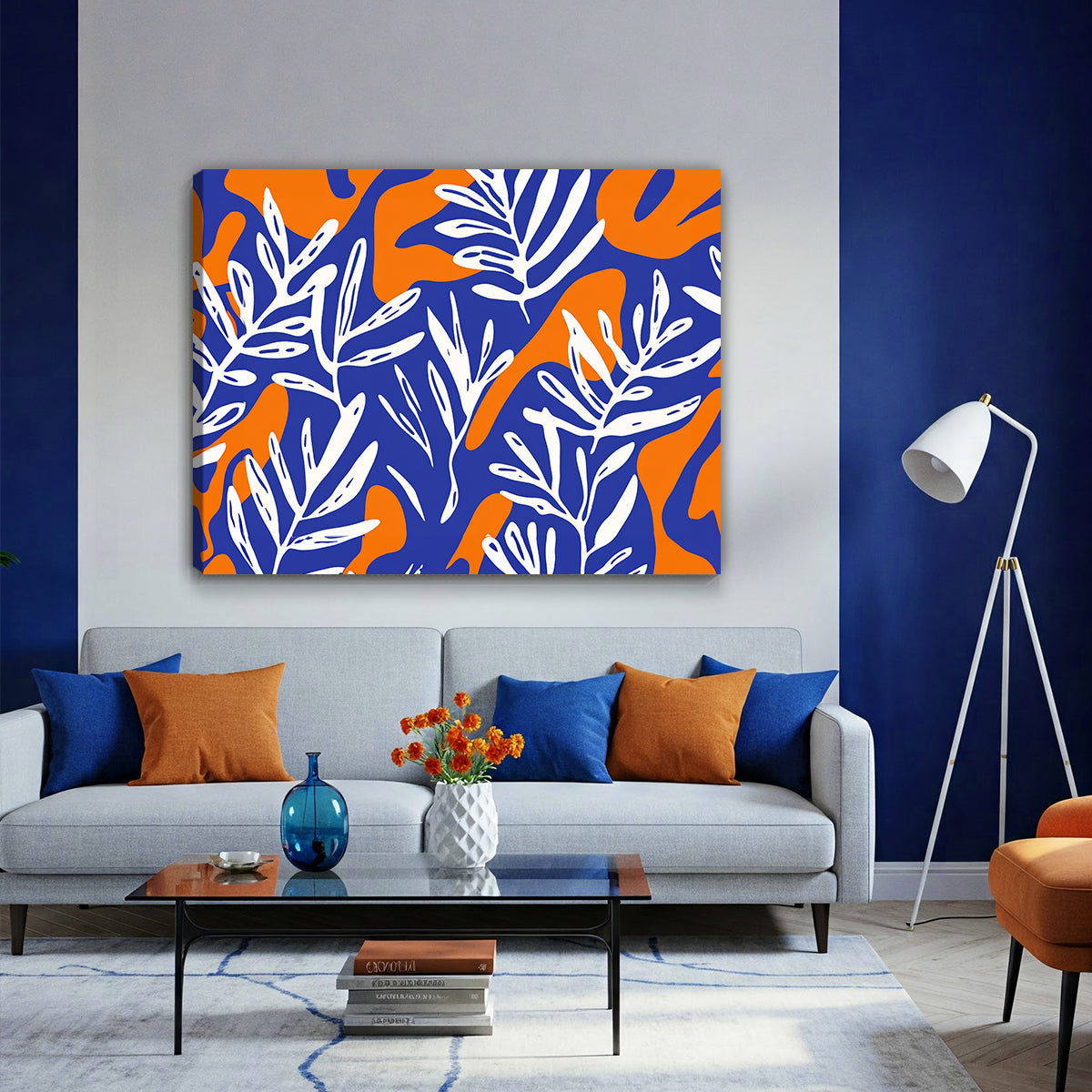 Blue Botanical Abstract Wall Art