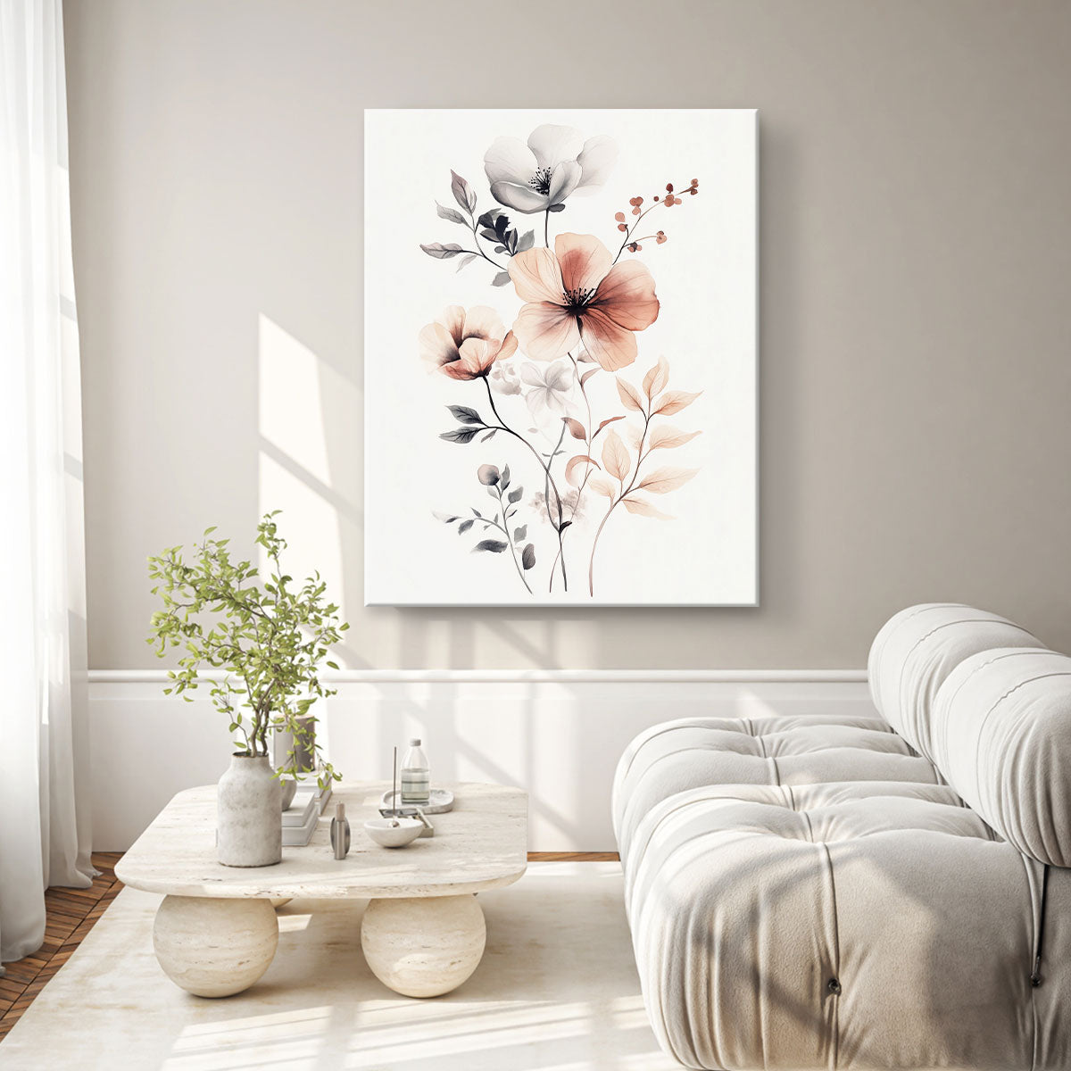 Botanical Watercolor - Minimalist Canvas Wall Art