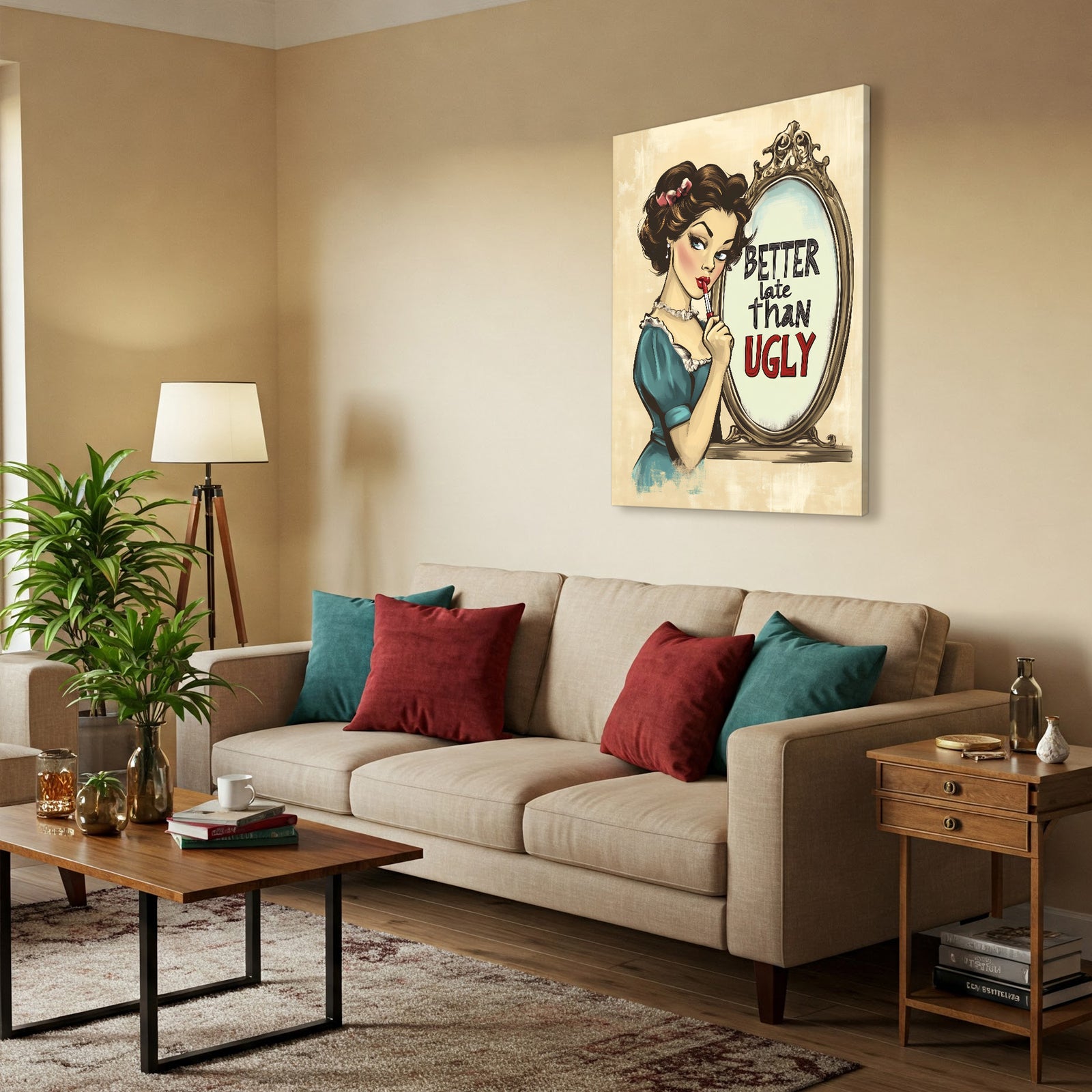 Vintage Woman - Retro Minimalist Canvas Wall Art