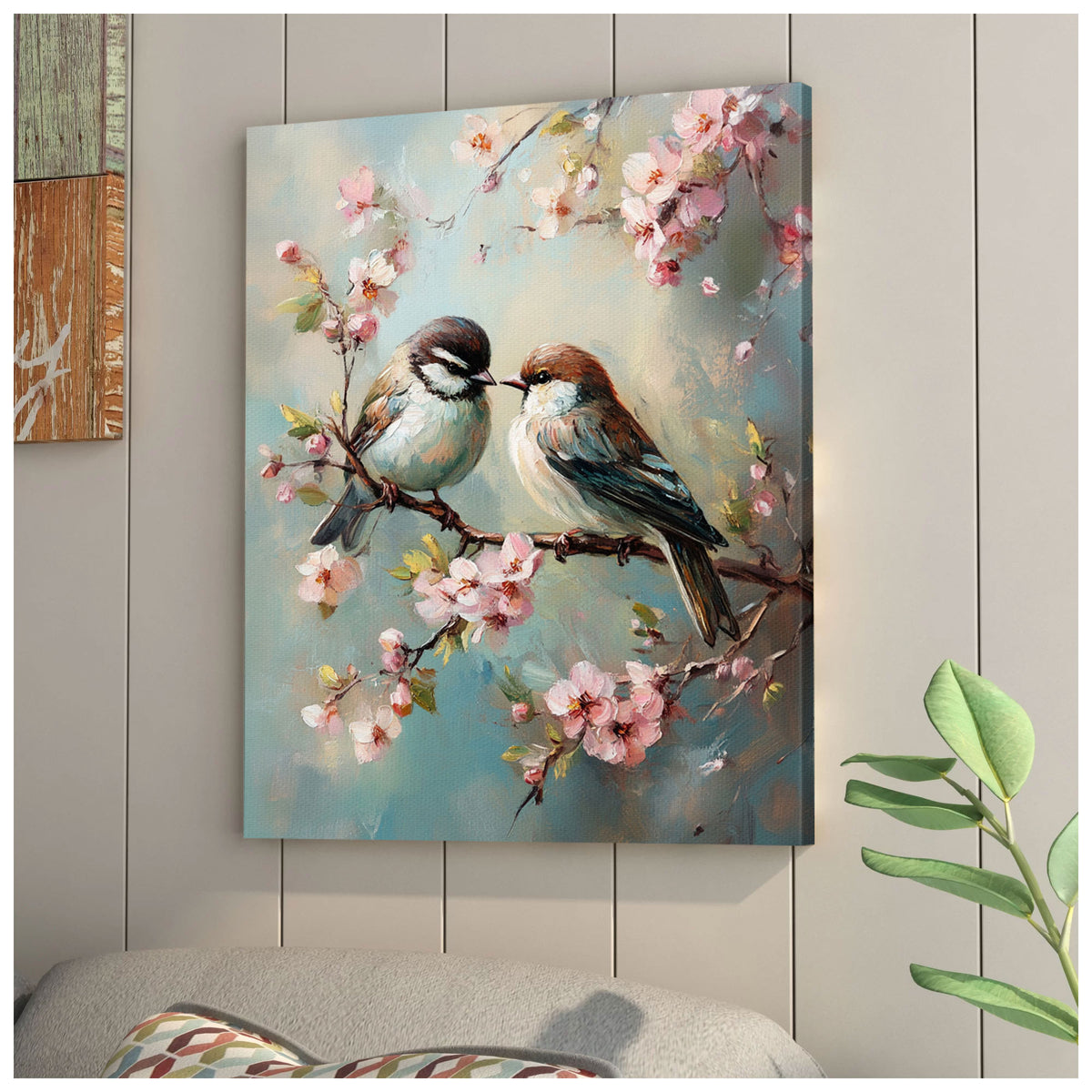 Resting Birds - Vintage Oil Painting Canvas Print