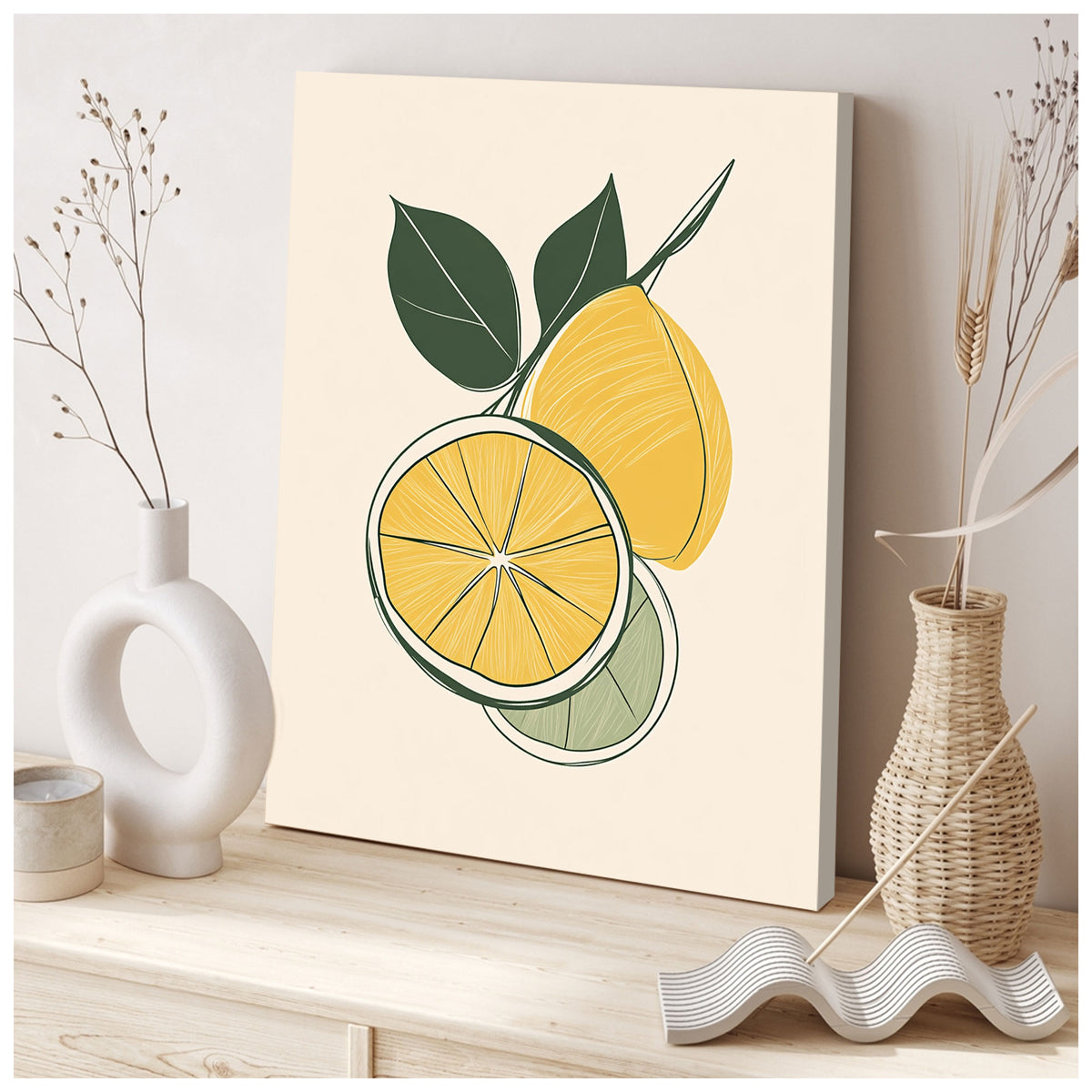 Lemon And Lime Harmony Abstract Wall Art