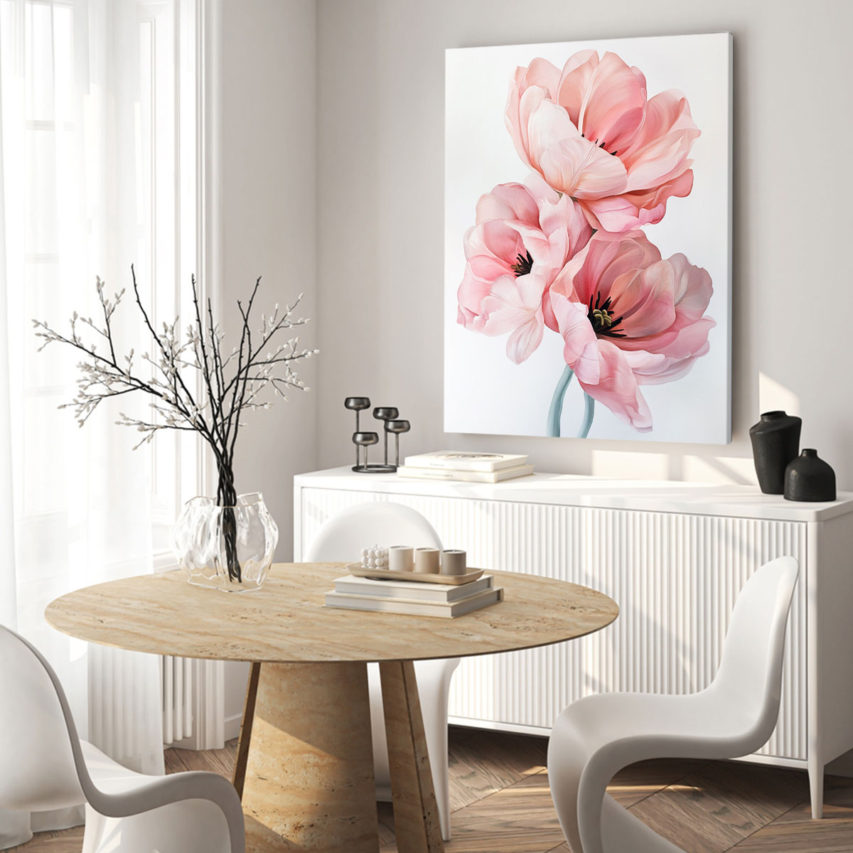 Pastel Tulip Minimalistic Flower Art