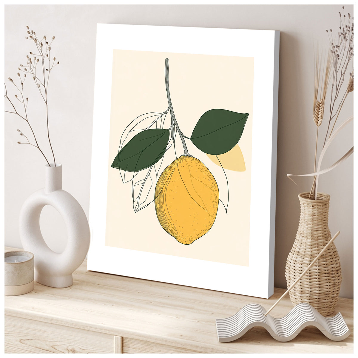 Summer Lemon Bliss Abstract Wall Art