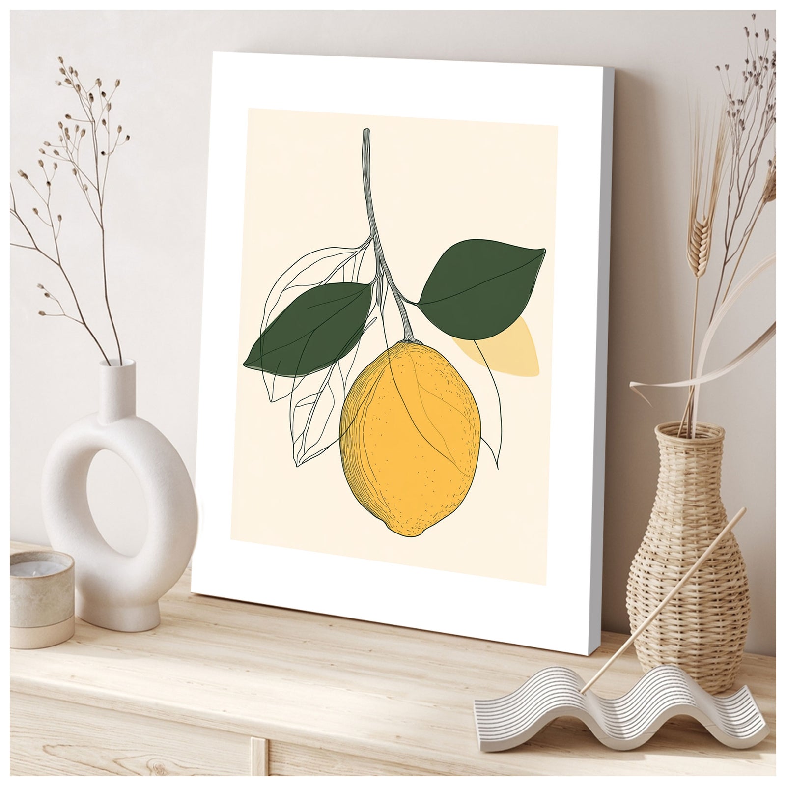 Summer Lemon Bliss Abstract Wall Art