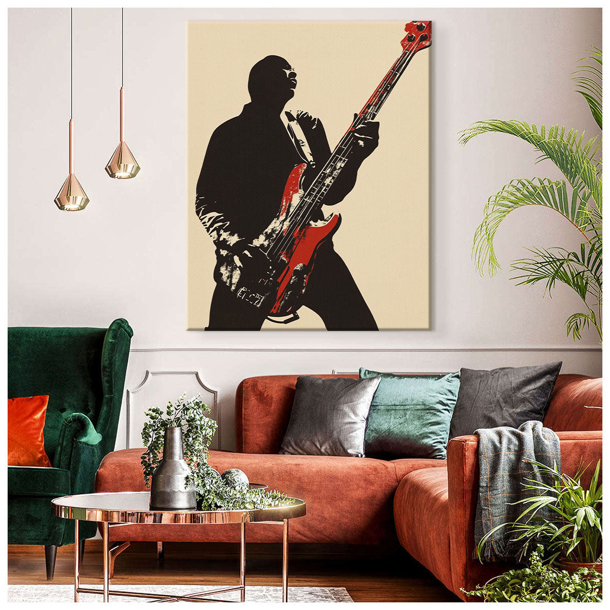 Bass Player Graphic Modern Wall Artwork