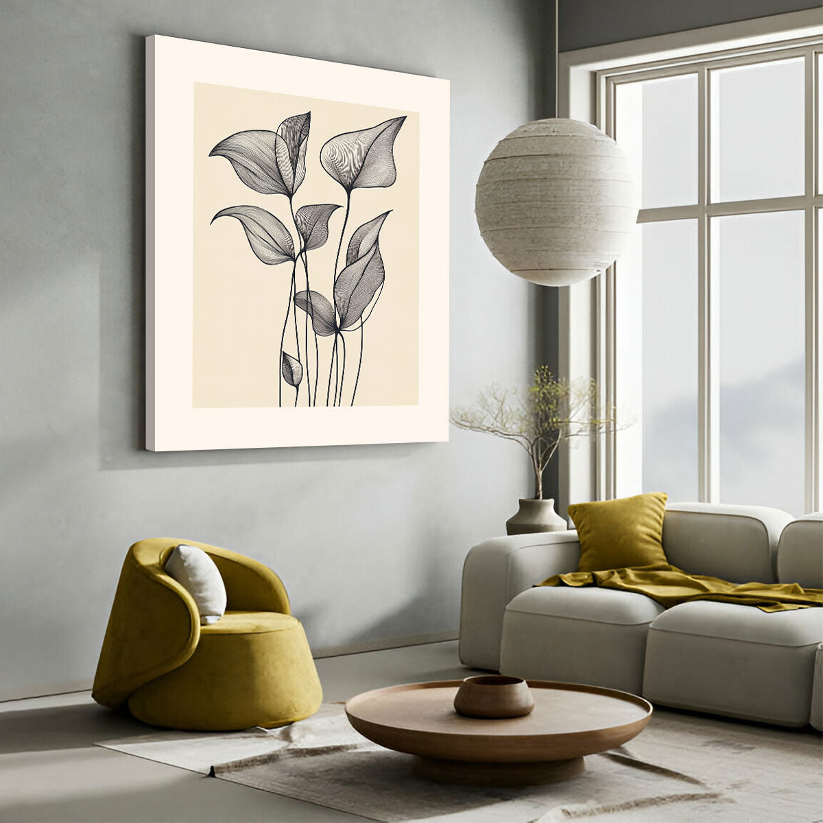 Foliage Line Abstract Wall Art