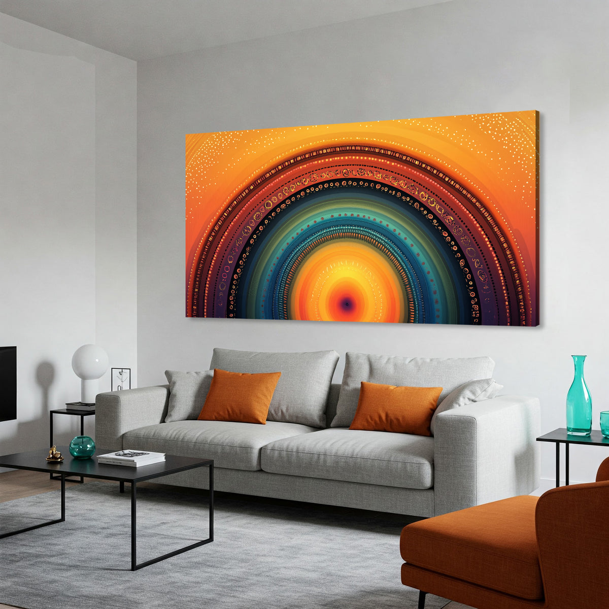 Rainbow Arch Abstract Boho Canvas Wall Art