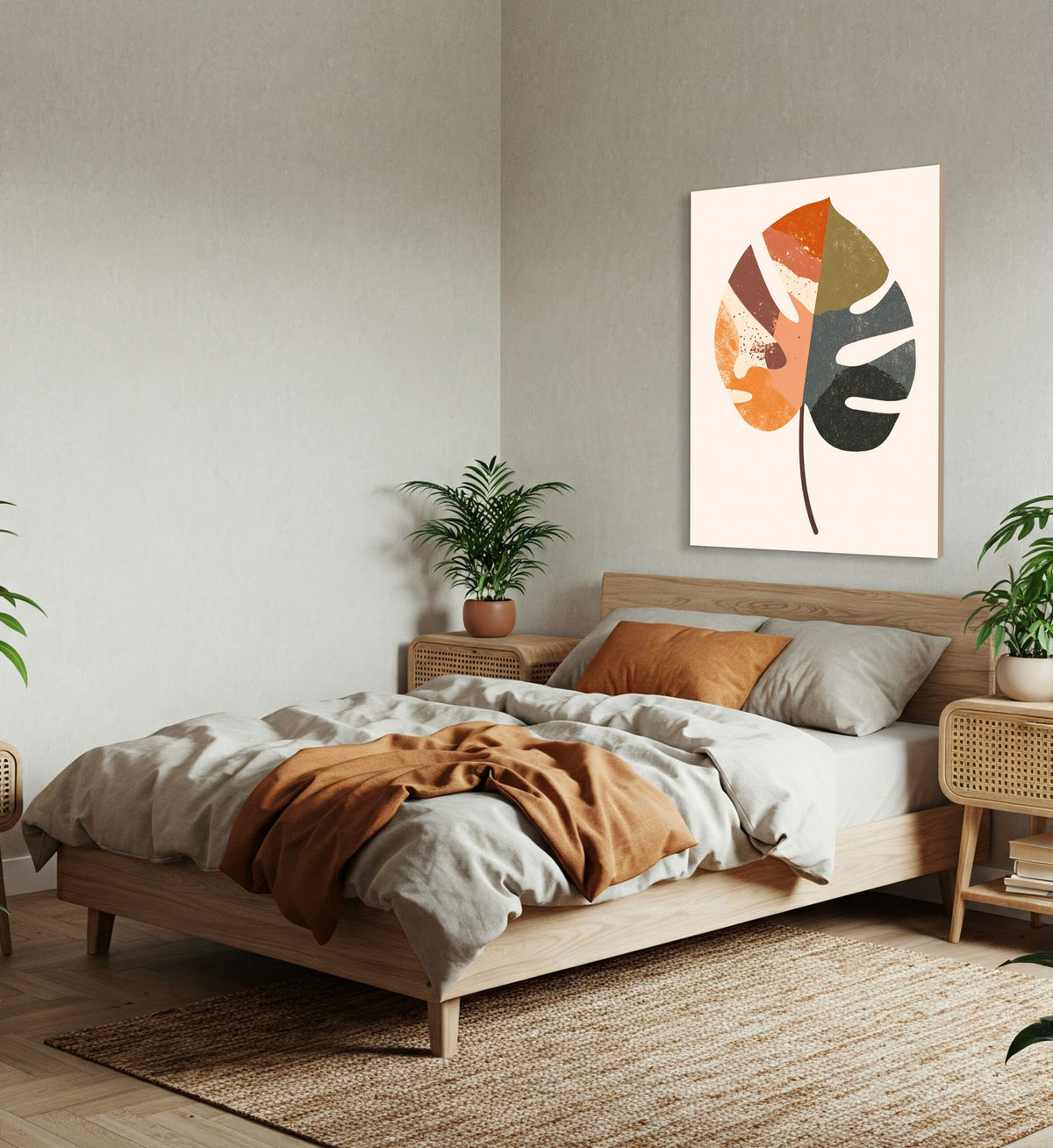 Monstera Leaf Abstract Wall Art