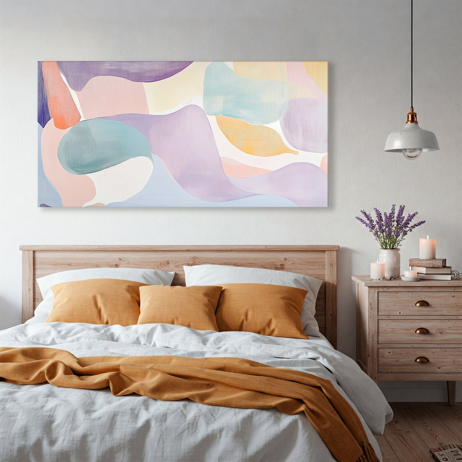 Layered Abstract Shapes And Lines Canvas Wall Art