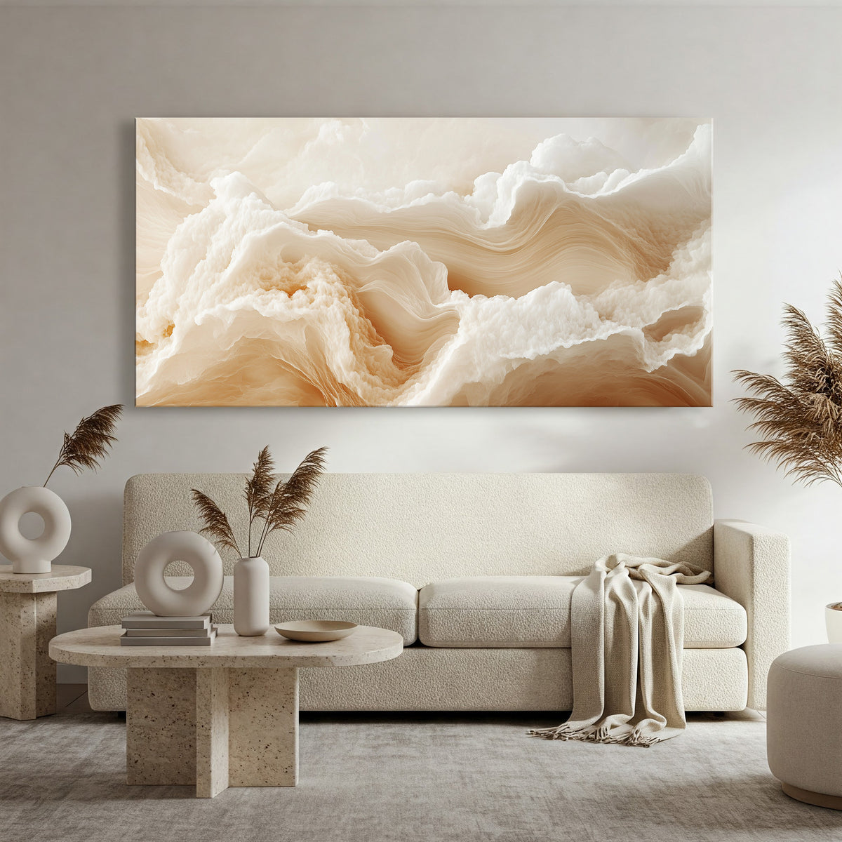 Abstract Waves Boho Wall Art - Sand Cloud Canvas Print