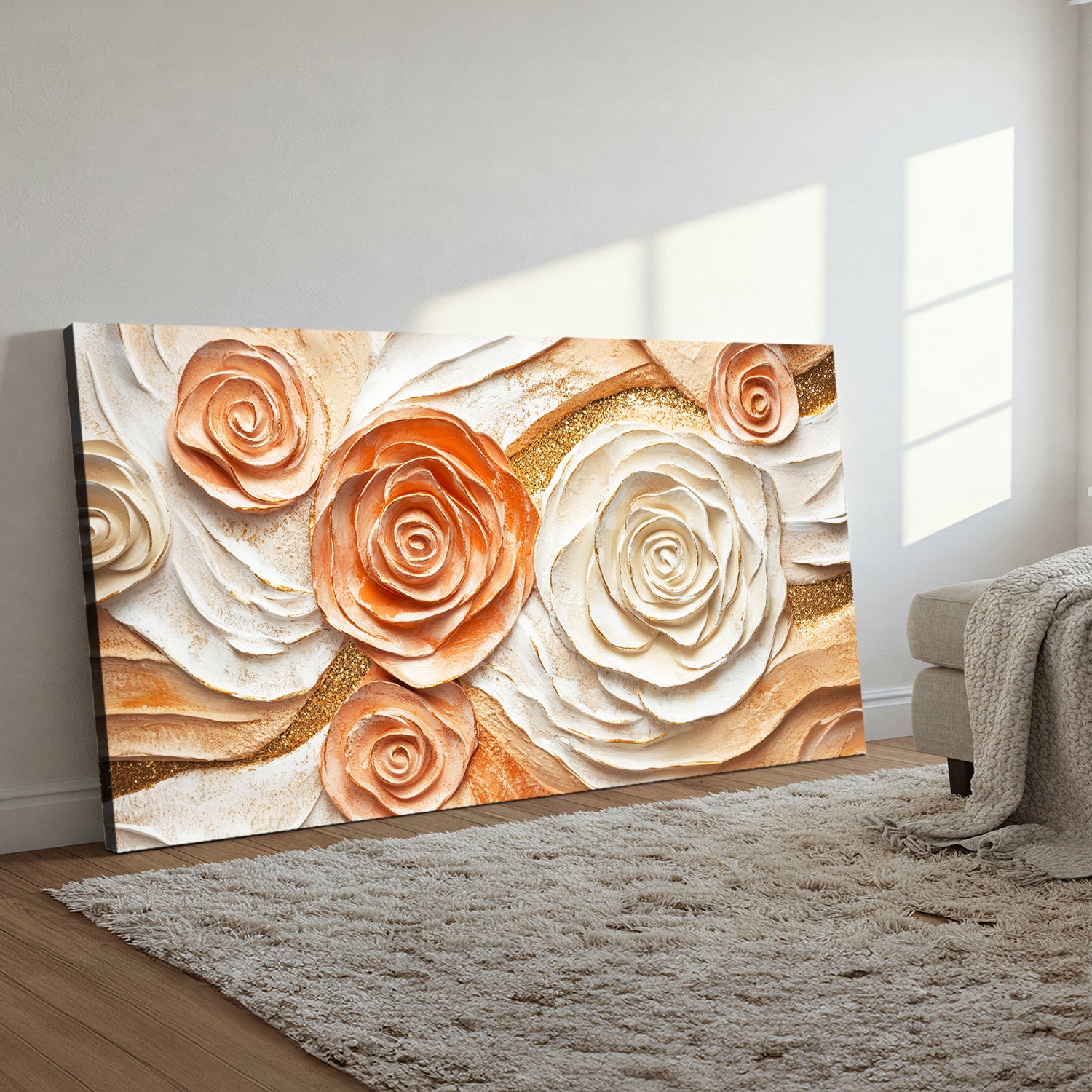 Elegant Blossom Floral Art Abstract Canvas for Living Room