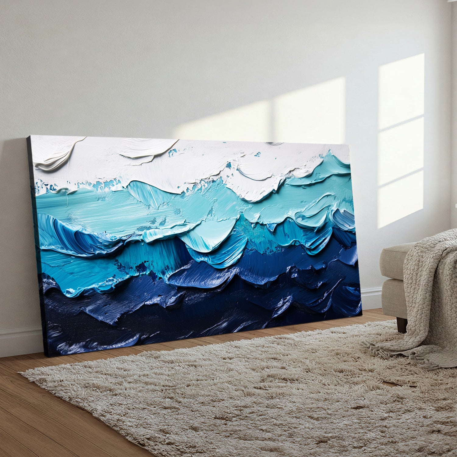 Oceanic Layers Landscape Abstract Canvas Wall Art