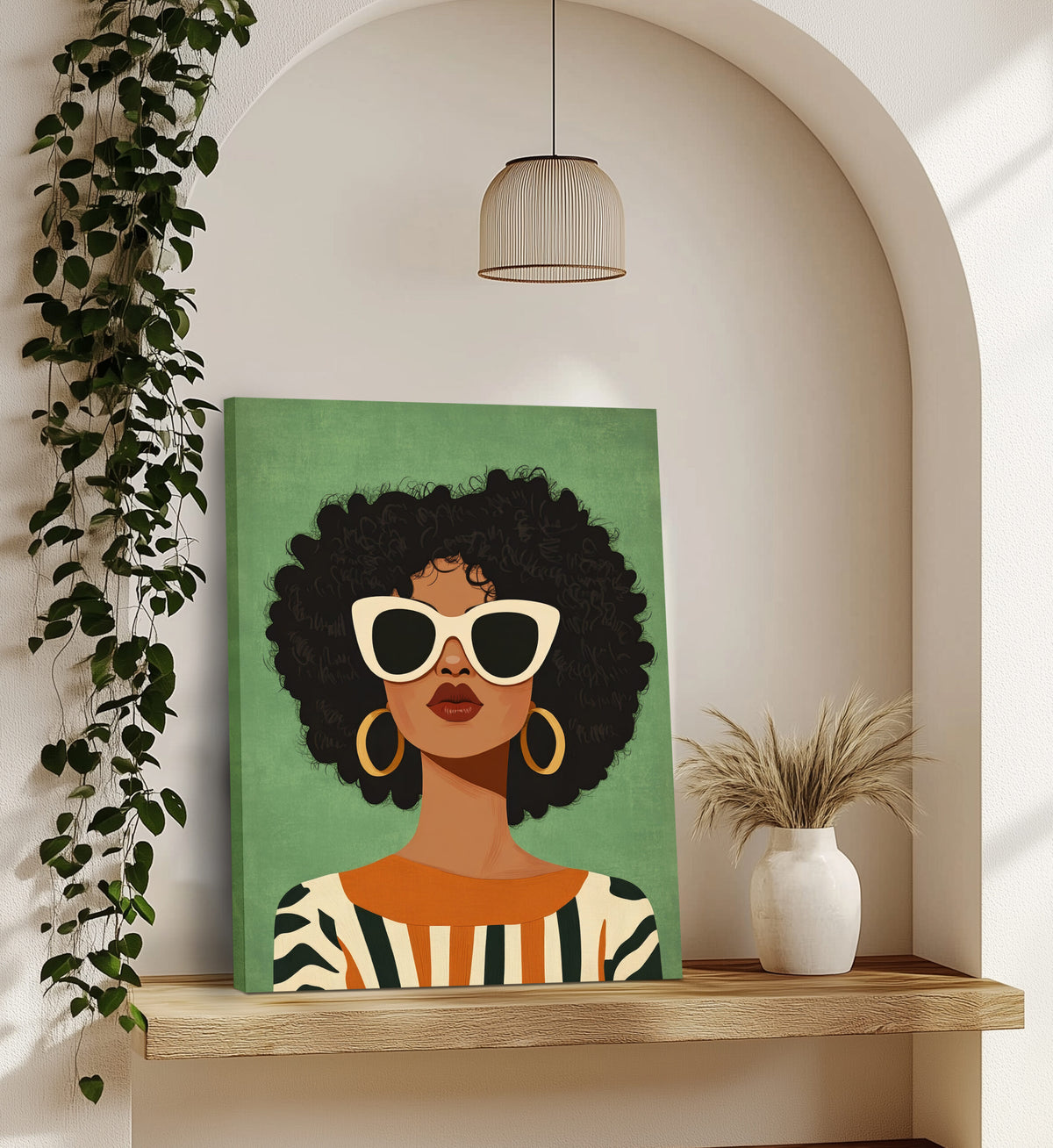 Groovy Girl Confidence Modern Wall Artwork