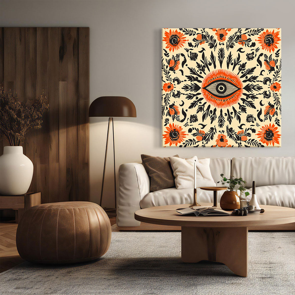 Golden Daisy Grid Boho Wall Decor