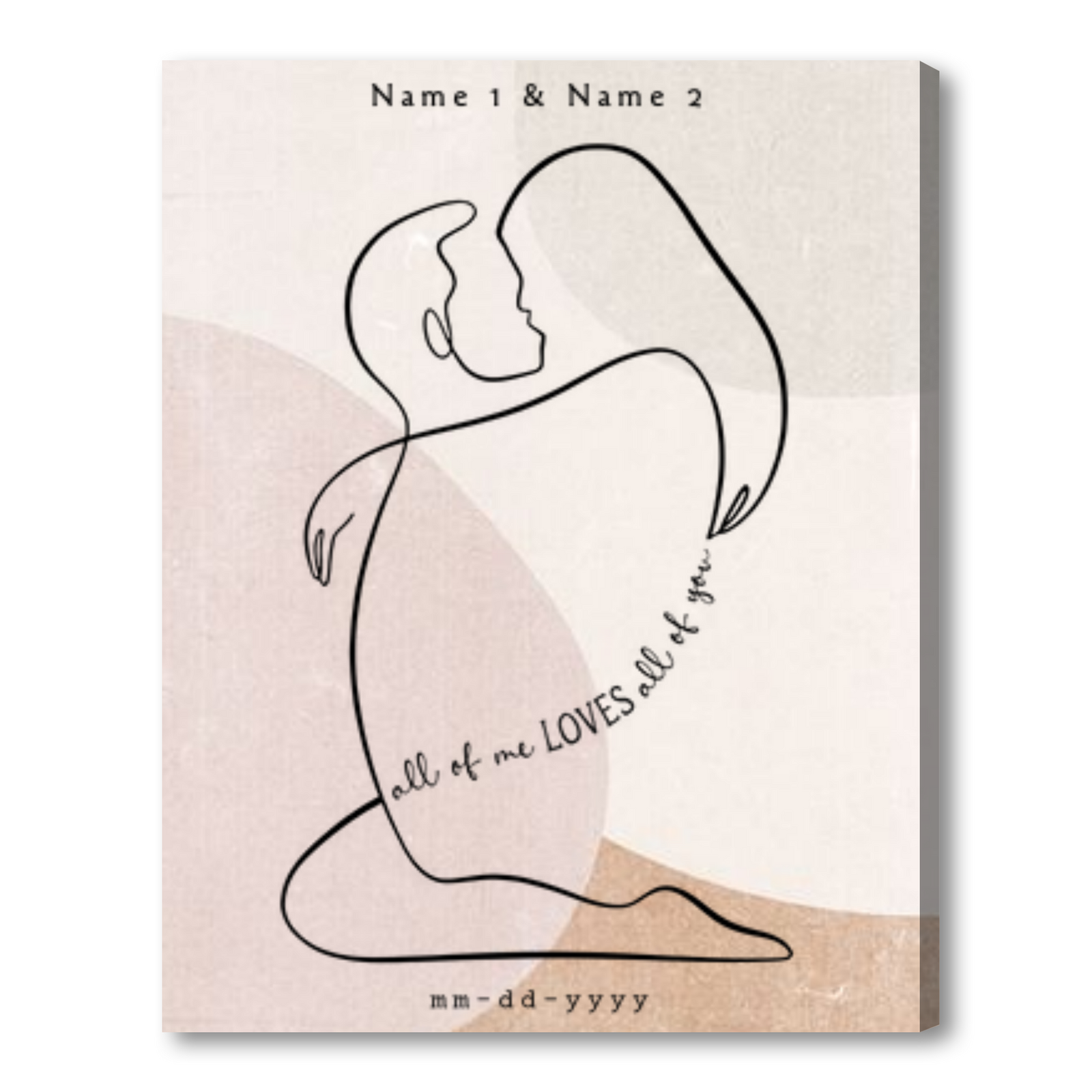 All of Me Loves All of You Bedroom Art for Above Bed Canvas Print Gift for Couples
