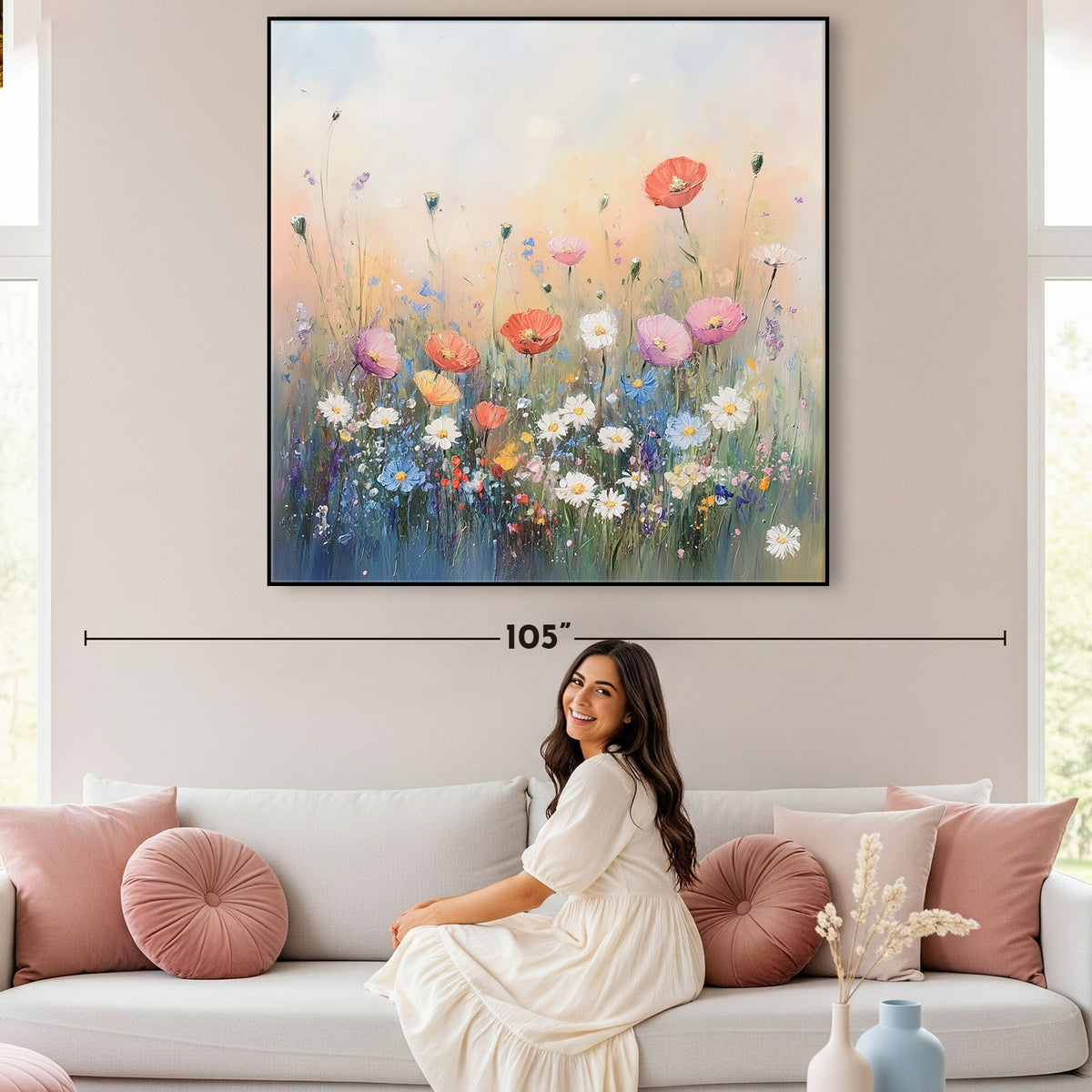 Romantic Wildflower Field Floral Wall Decor