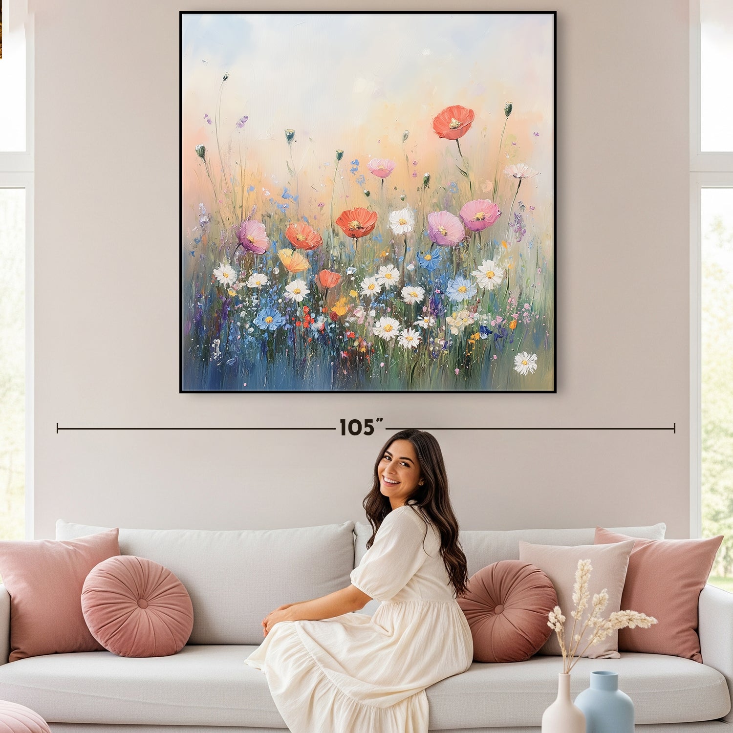 Romantic Wildflower Field Floral Wall Decor