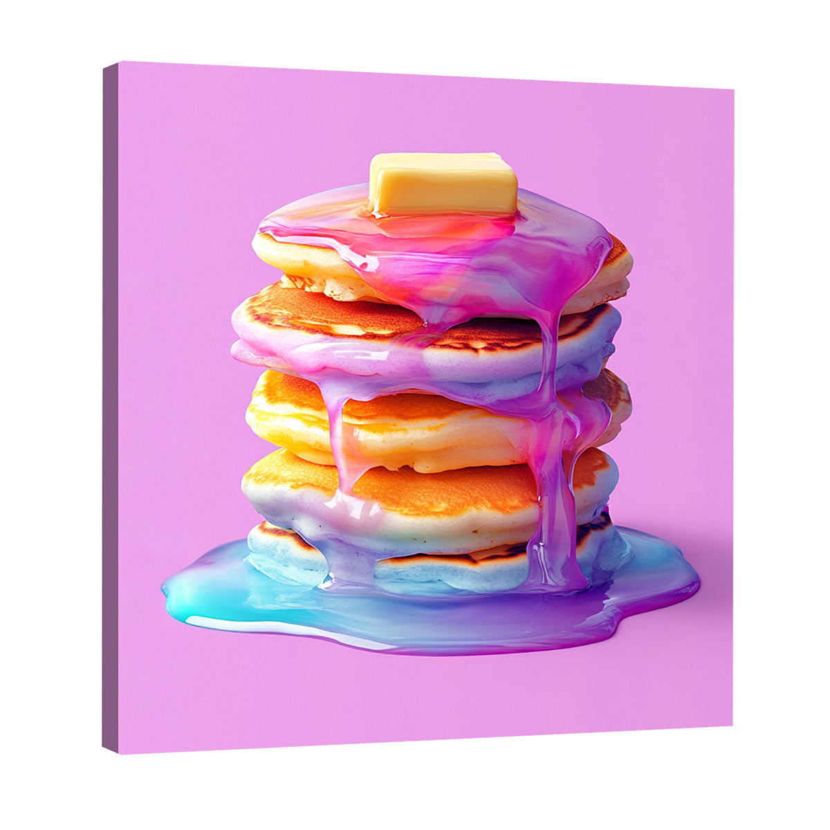 Colorful Pancake Stack Pop Art Canvas Print.