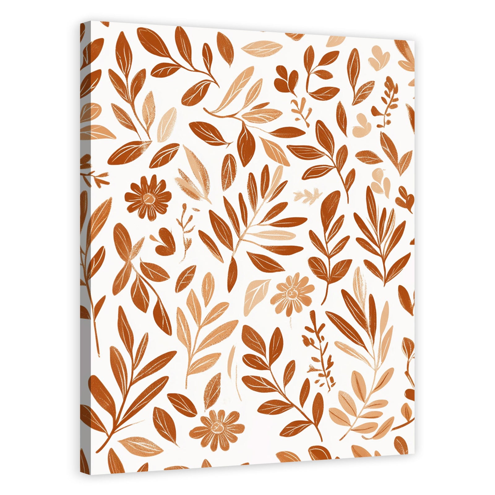 Autumnal Botanical Leaf Canvas Boho Wall Decor