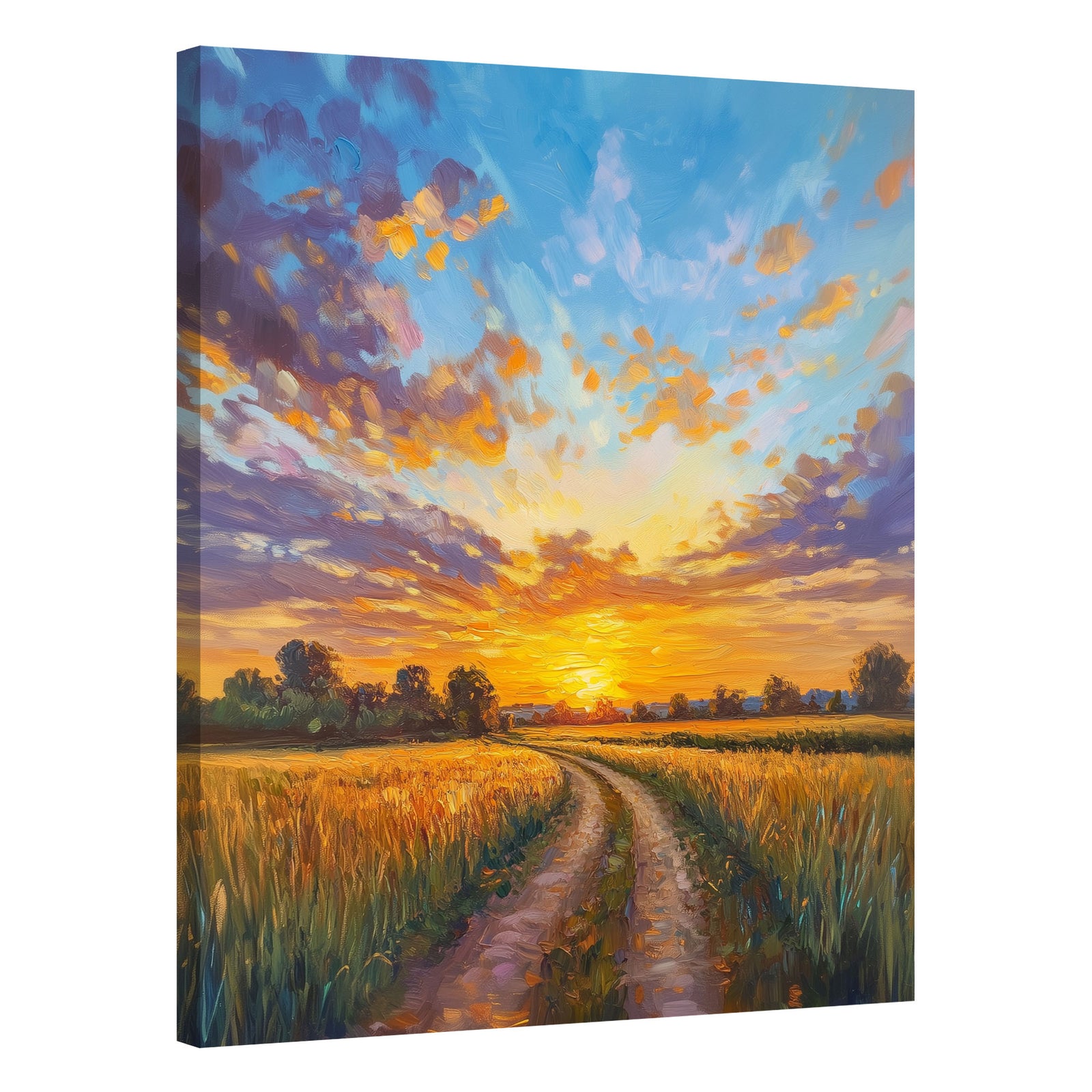 Golden Field Path Sunset Fine Arts Print