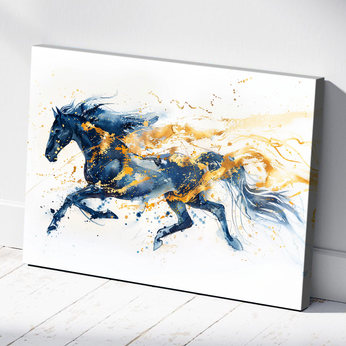 Abstract Running Horse Canvas Wall Art Modern Equestrian Decor Gift For Horse Lovers