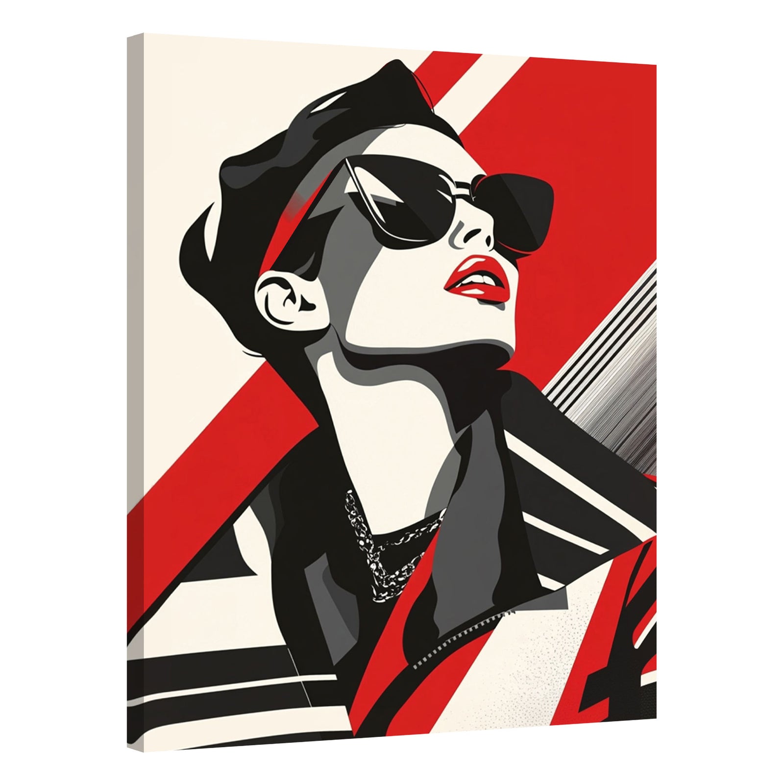 Bold Fashion Model – Modern Vector Art Canvas Print
