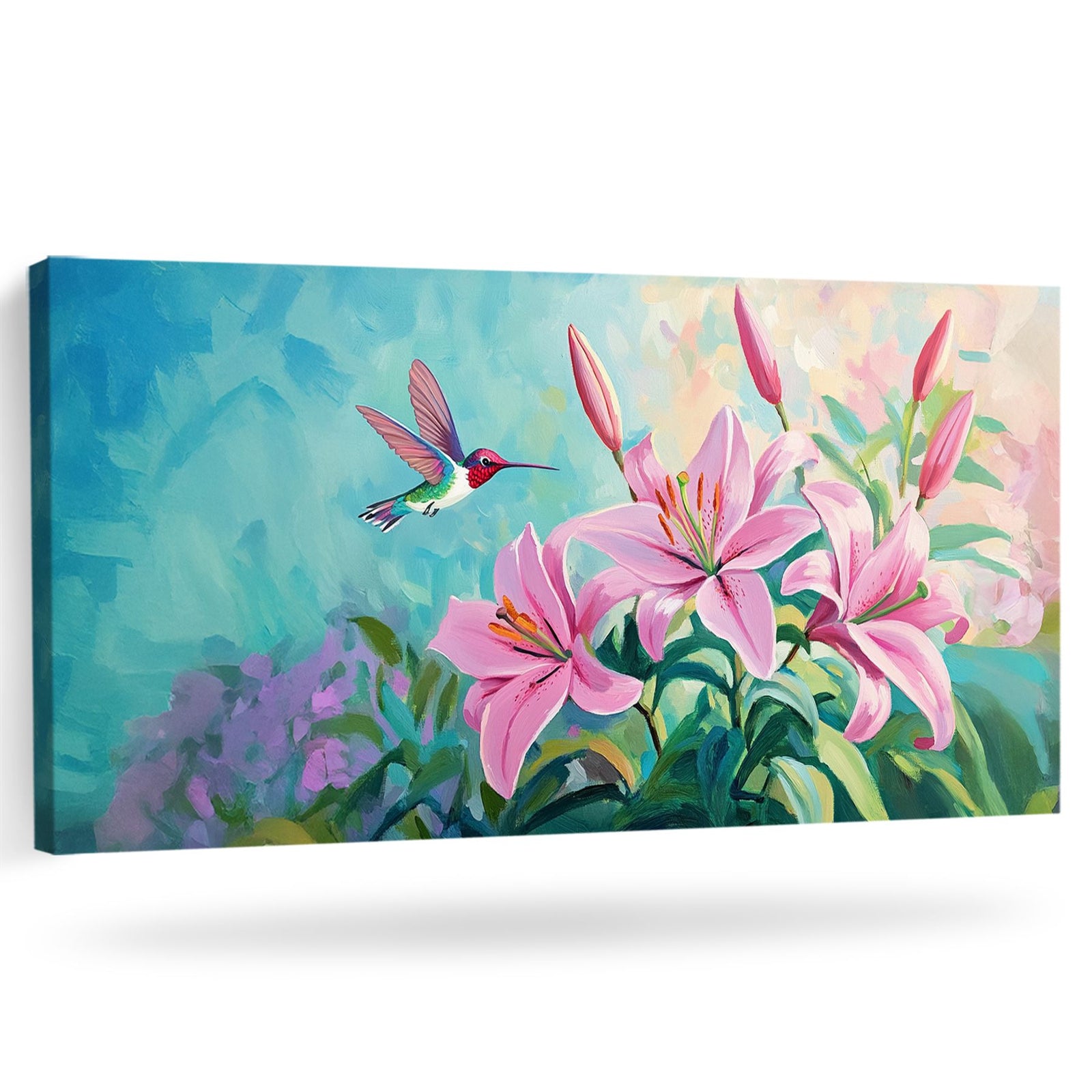 Hummingbird Floral Dance Vintage Artwork