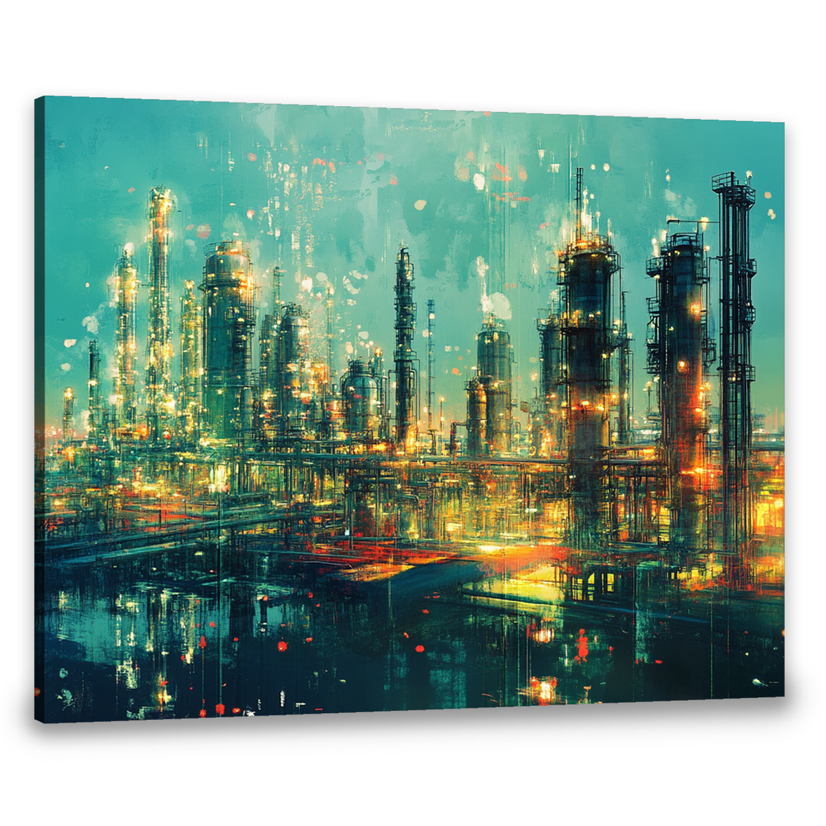 Industrial Dreams Contemporary Urban Abstract Canvas Wall Art