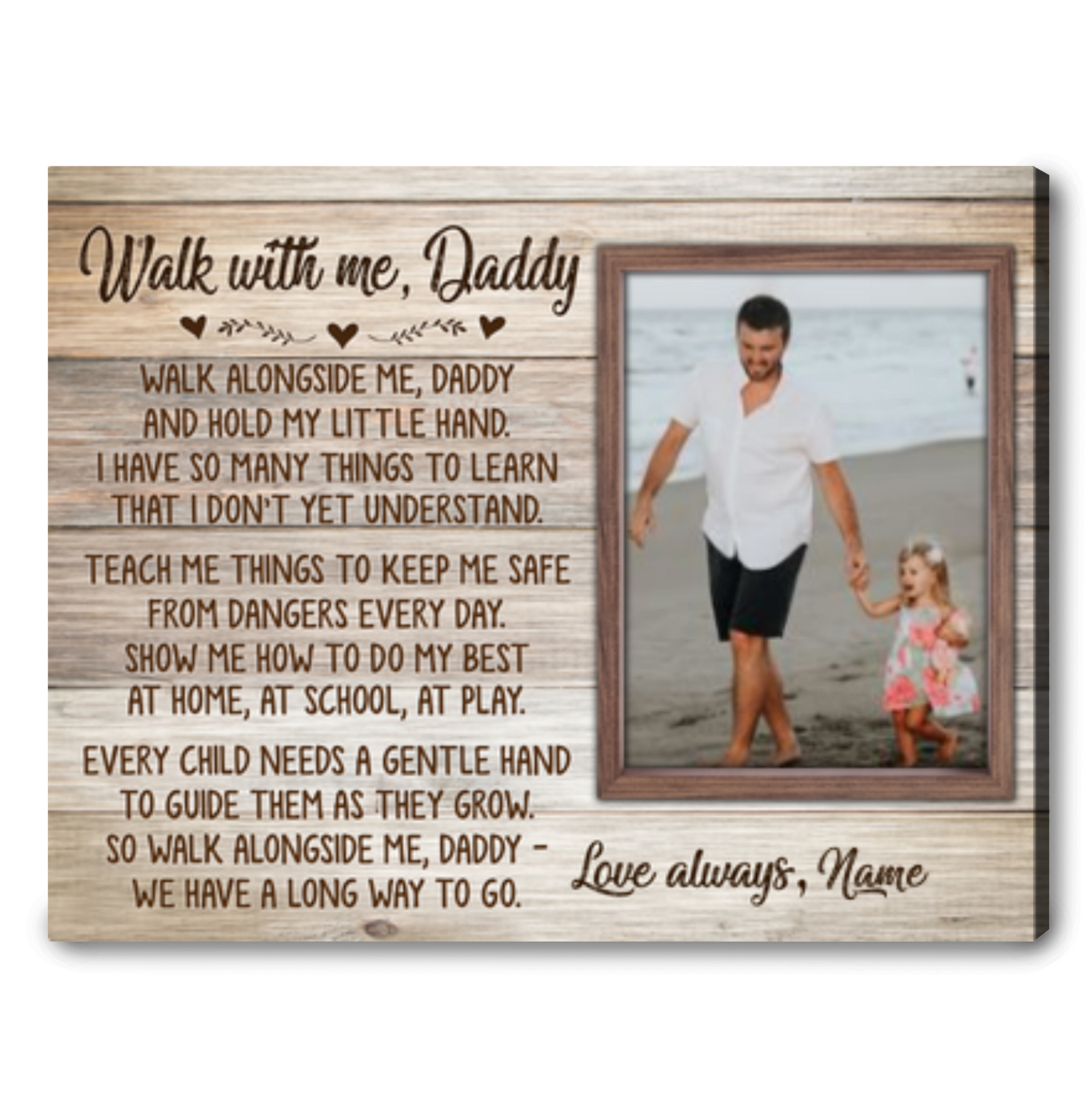 Gift for Father Birthday Ideas Custom Photo Canvas Print 