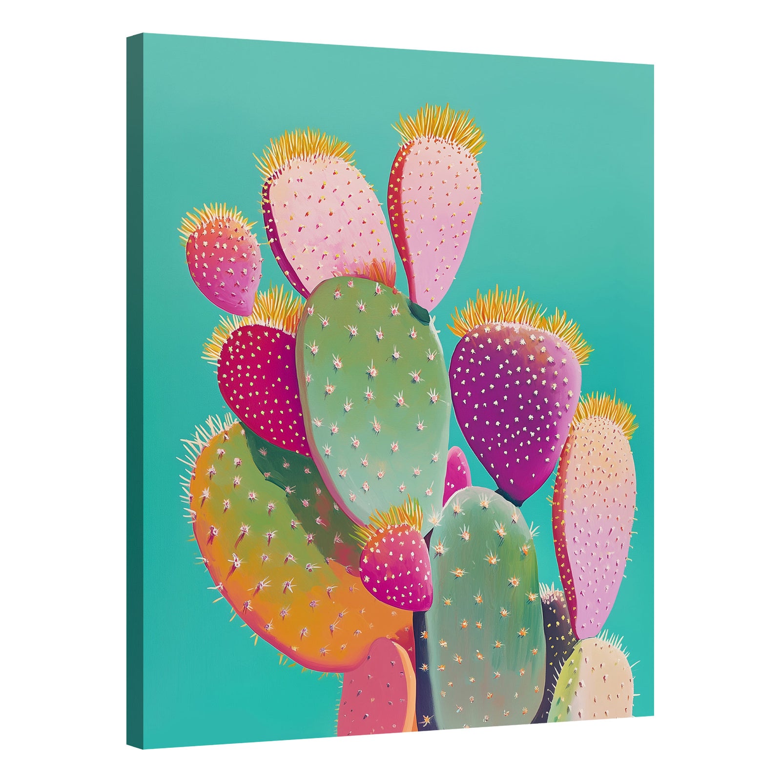 Pop Art Desert Painting Cactus Canvas Wall Art