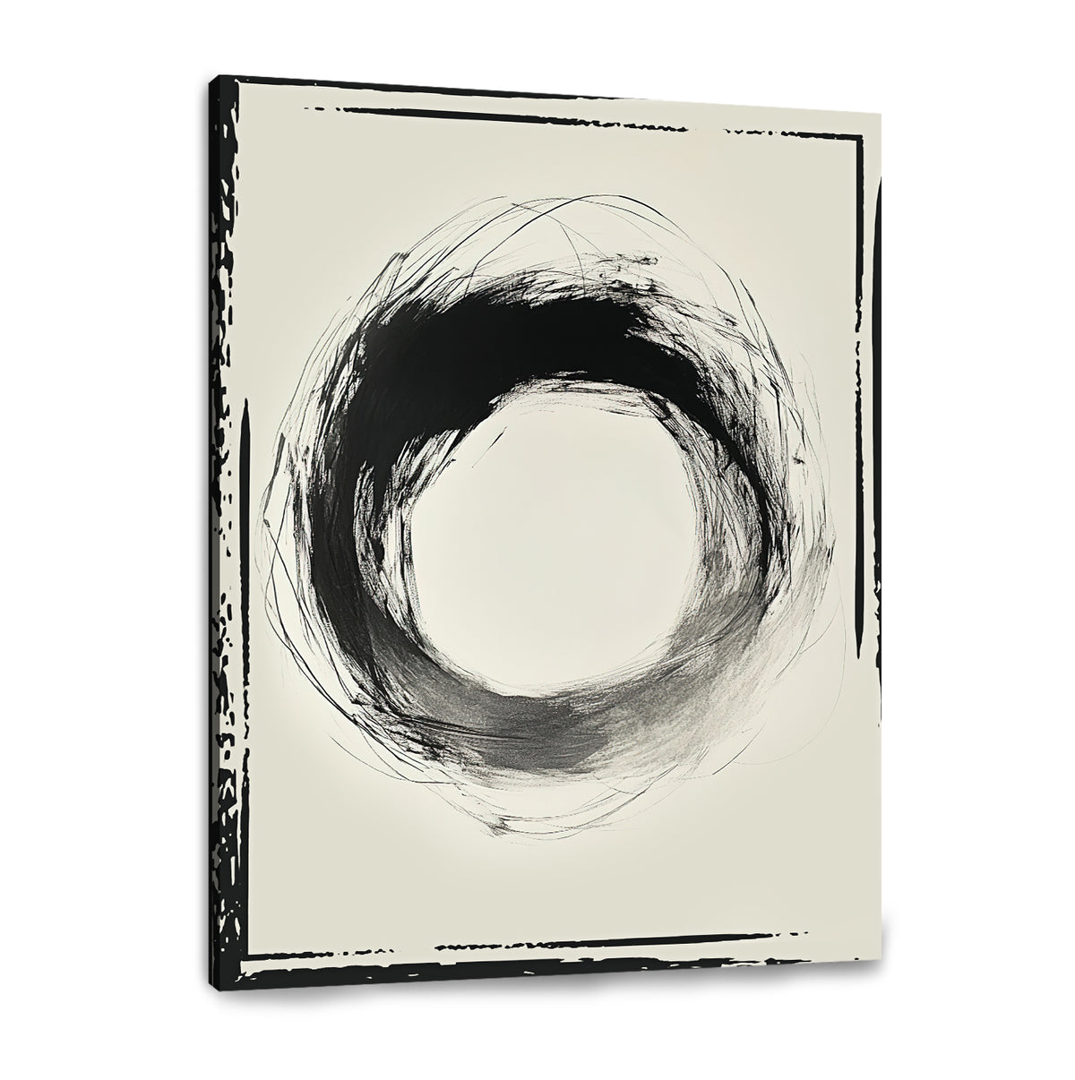 Zen Circle Abstract Canvas Print for Living Room