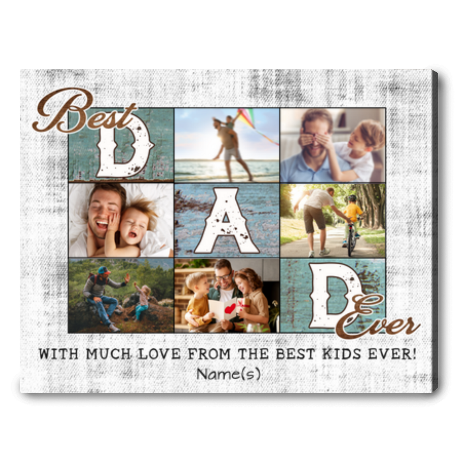Best Dad Ever Father's Day Photo Personalized Wall Art Fathers Day Gifts For Dad
