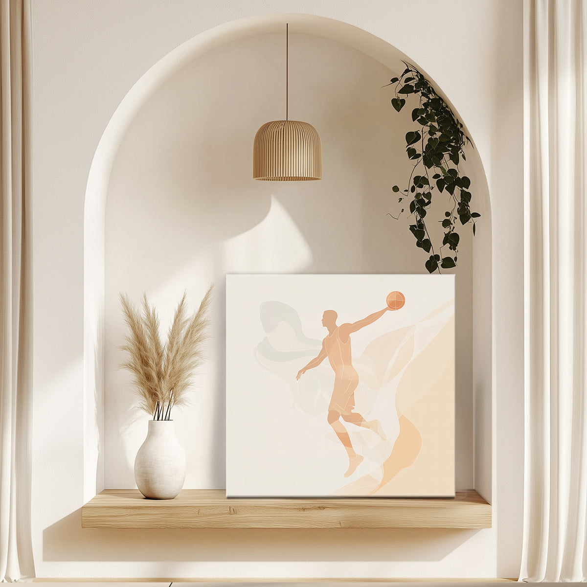 Minimalist Basketball Player Canvas Wall Art