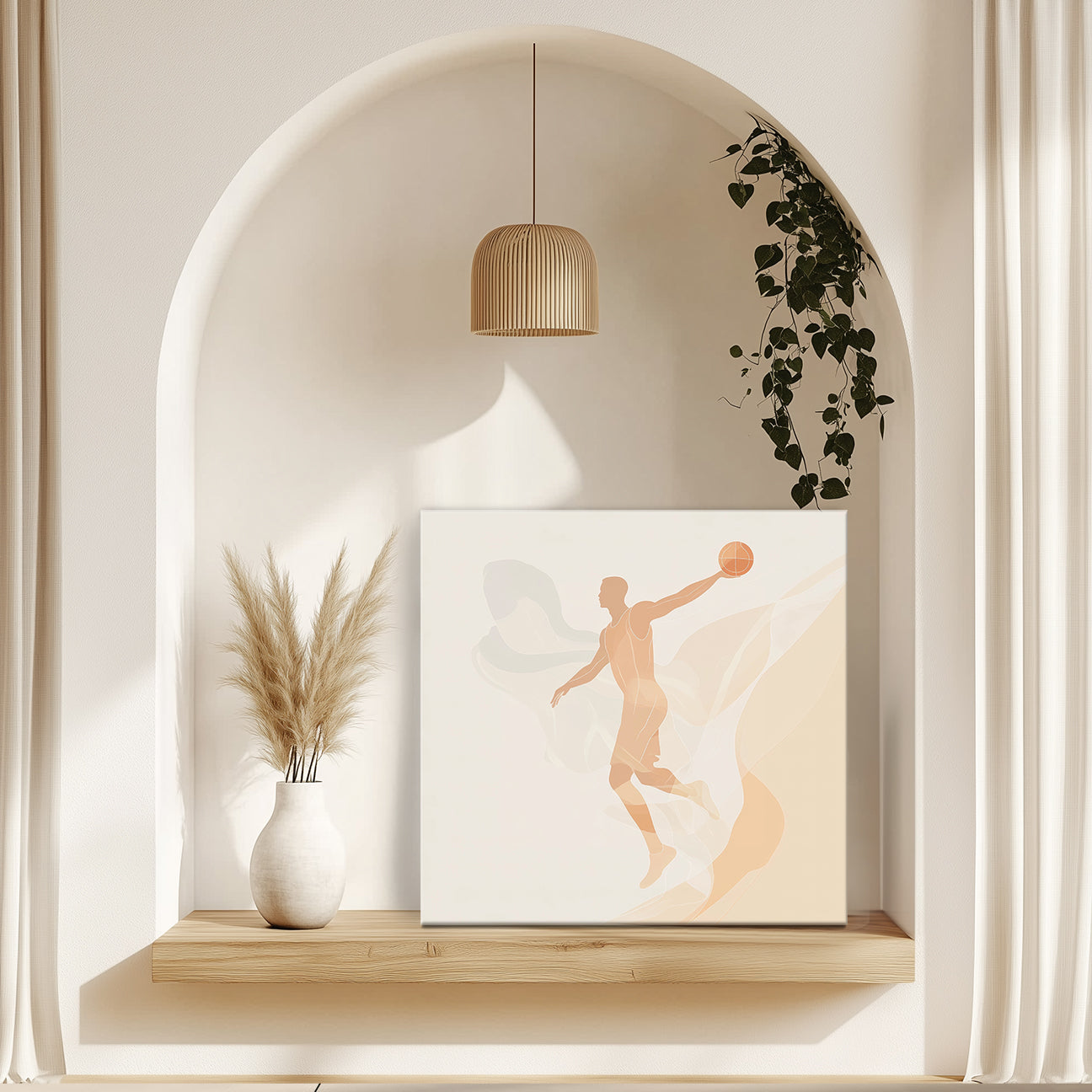 Minimalist Basketball Player Canvas Wall Art